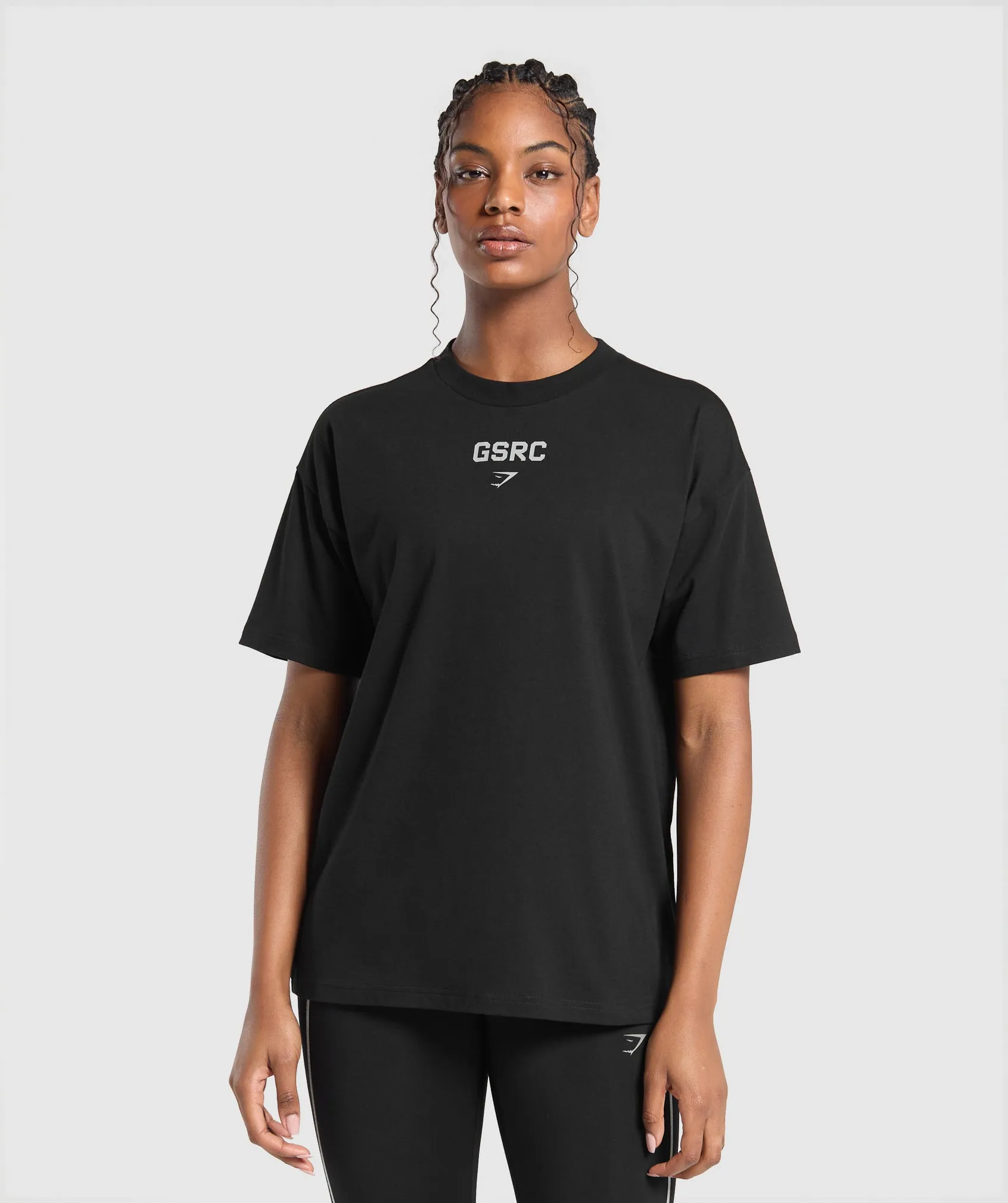 Gymshark Running Graphic Oversized T-Shirt - Black sold by Gymshark