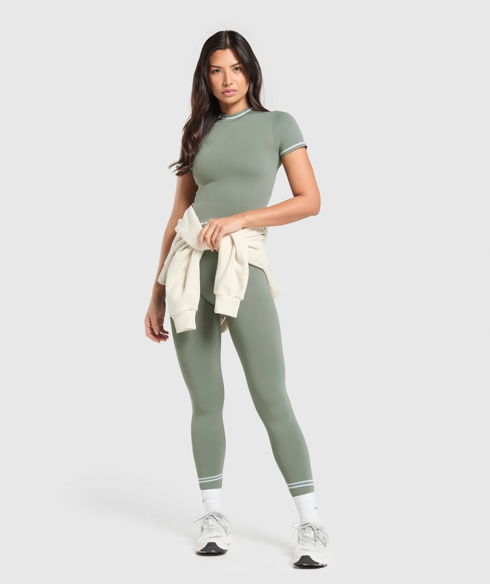 Gymshark Contrast Seamless Midi Tee - Unit Green sold by Gymshark product image thumbnail 4