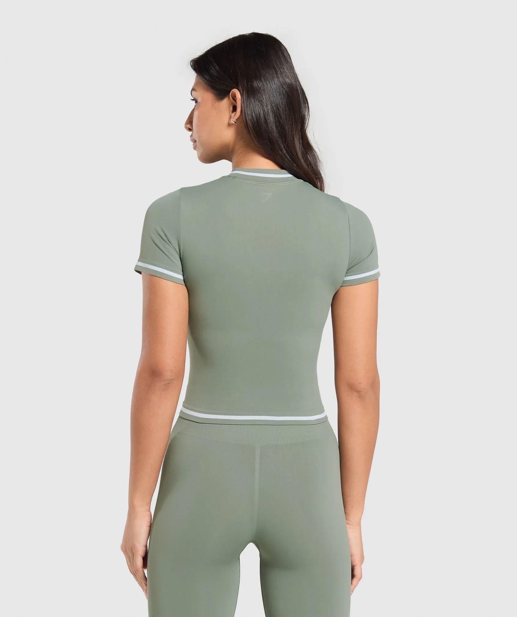 Gymshark Contrast Seamless Midi Tee - Unit Green sold by Gymshark product image thumbnail 2