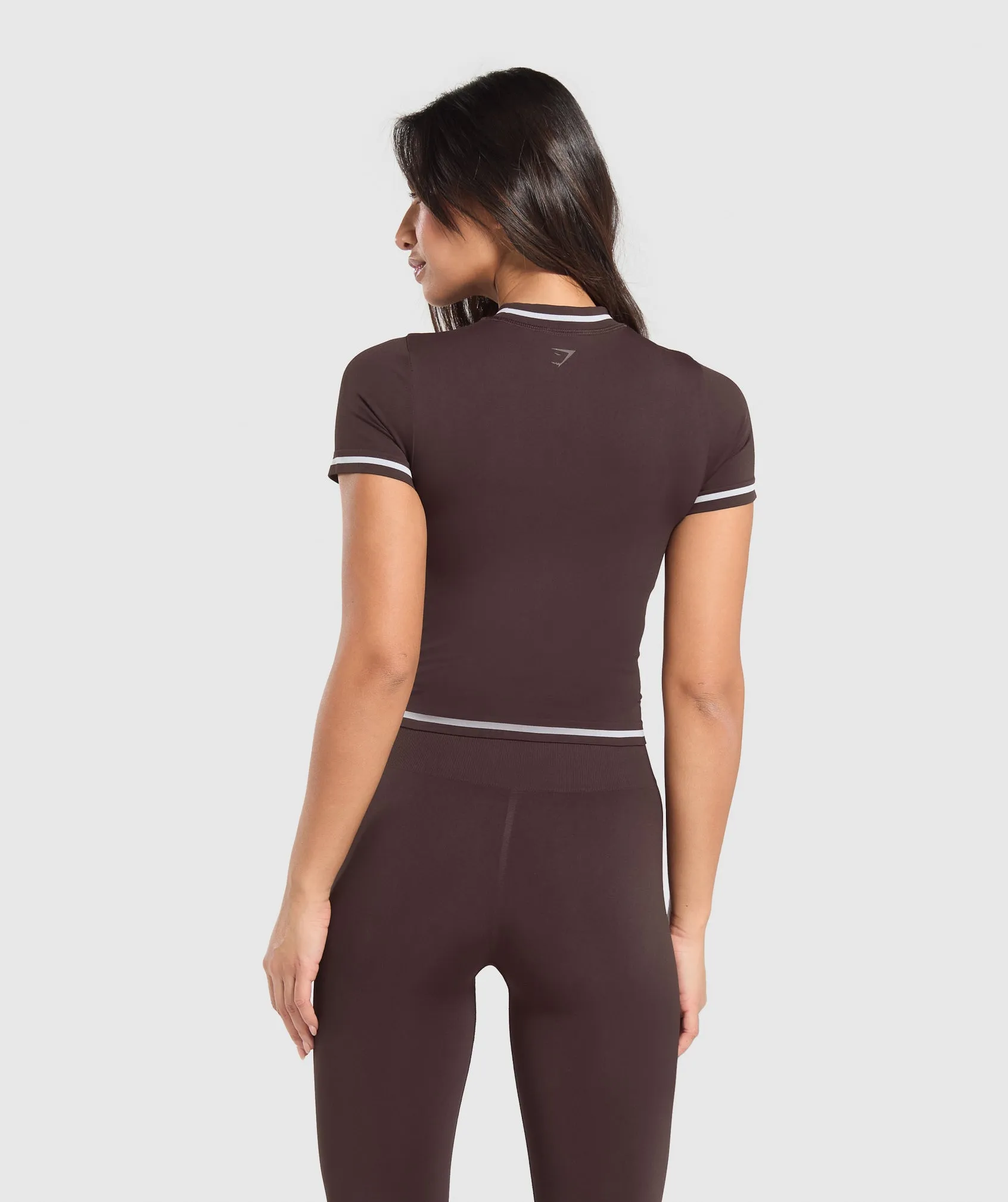 Gymshark Contrast Seamless Midi Tee - Heritage Brown sold by Gymshark product image thumbnail 2