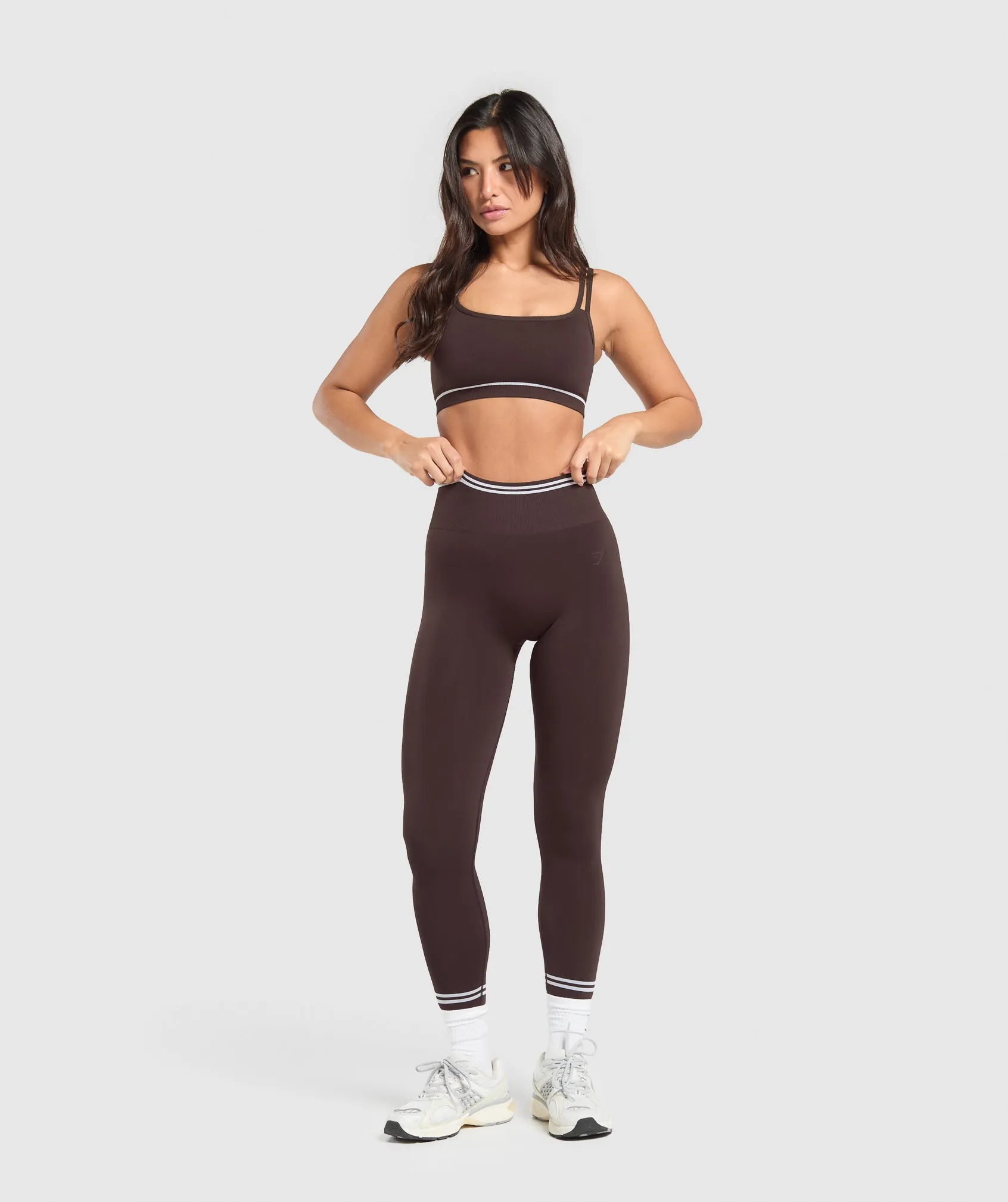 Gymshark Contrast Seamless Leggings - Heritage Brown sold by Gymshark product image thumbnail 4