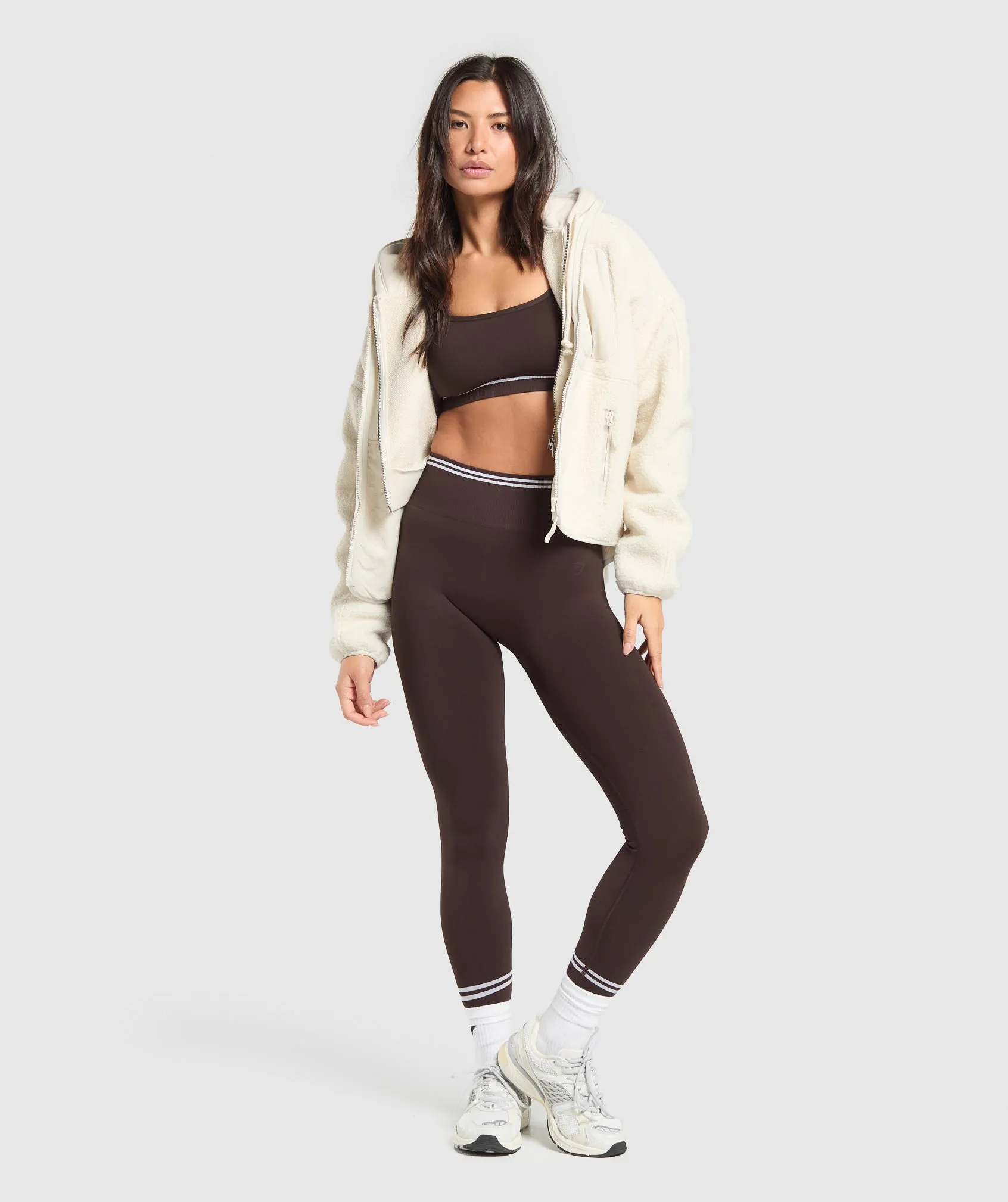 Gymshark Contrast Seamless Sports Bra - Heritage Brown sold by Gymshark product image thumbnail 4