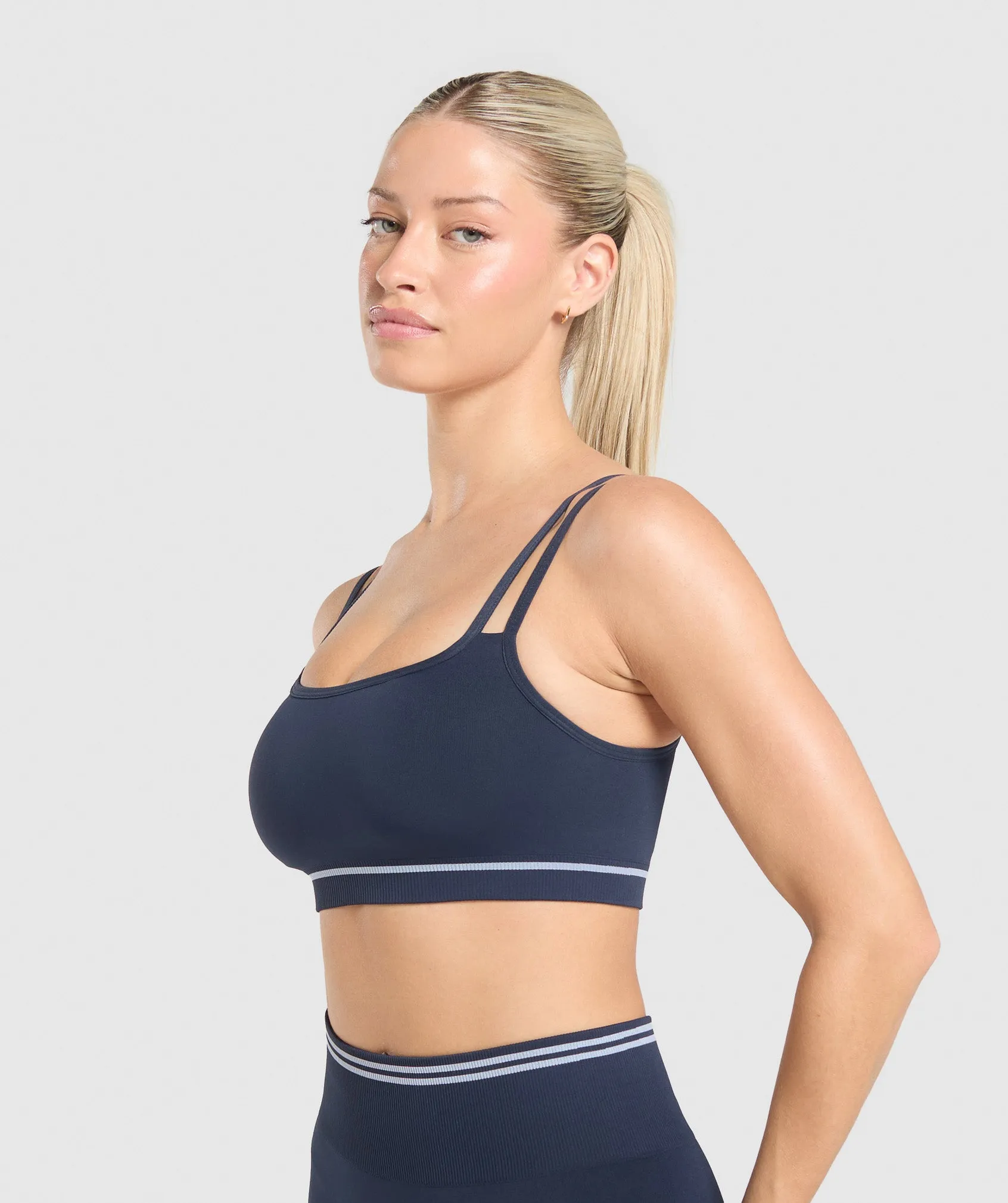Gymshark Contrast Seamless Sports Bra - Heavy Blue sold by Gymshark product image thumbnail 3