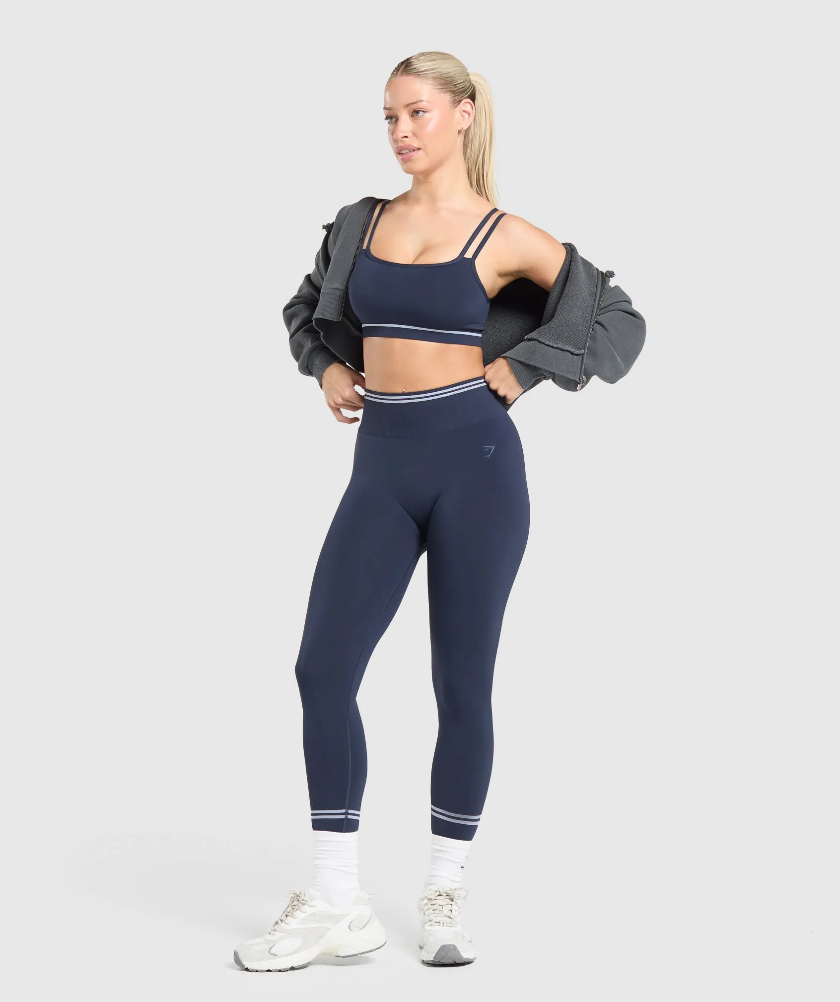 Gymshark Contrast Seamless Sports Bra - Heavy Blue sold by Gymshark product image thumbnail 4