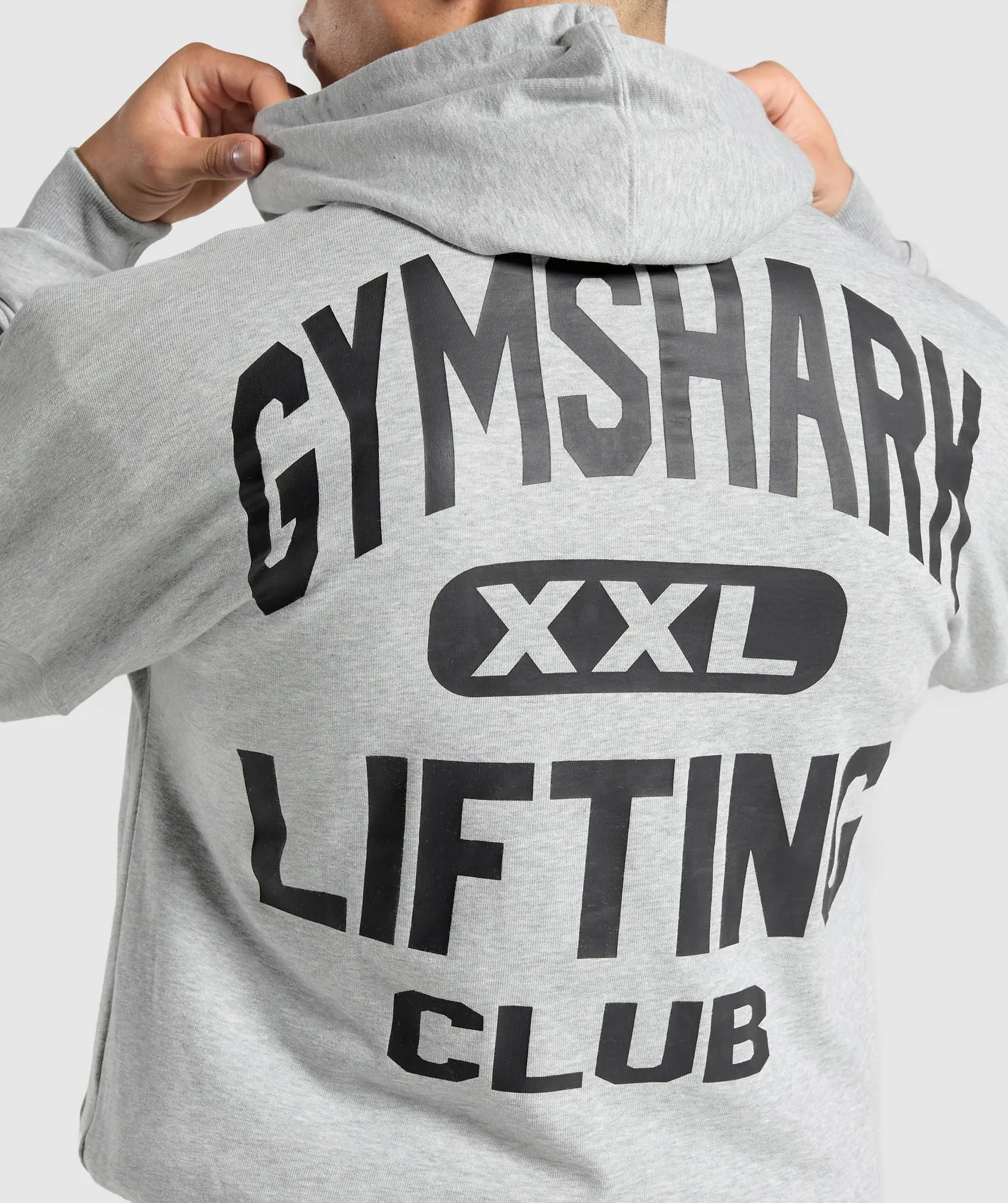 Gymshark XXL Graphic Hoodie - Light Grey Core Marl sold by Gymshark product image thumbnail 4