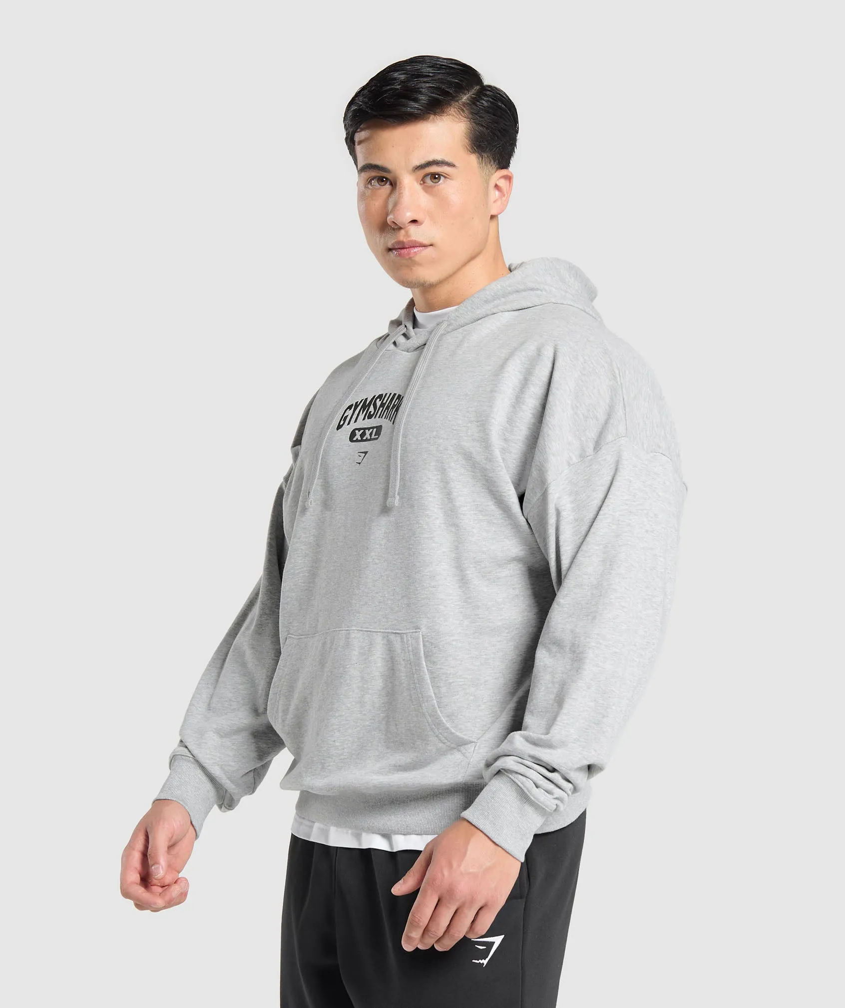 Gymshark XXL Graphic Hoodie - Light Grey Core Marl sold by Gymshark product image thumbnail 3