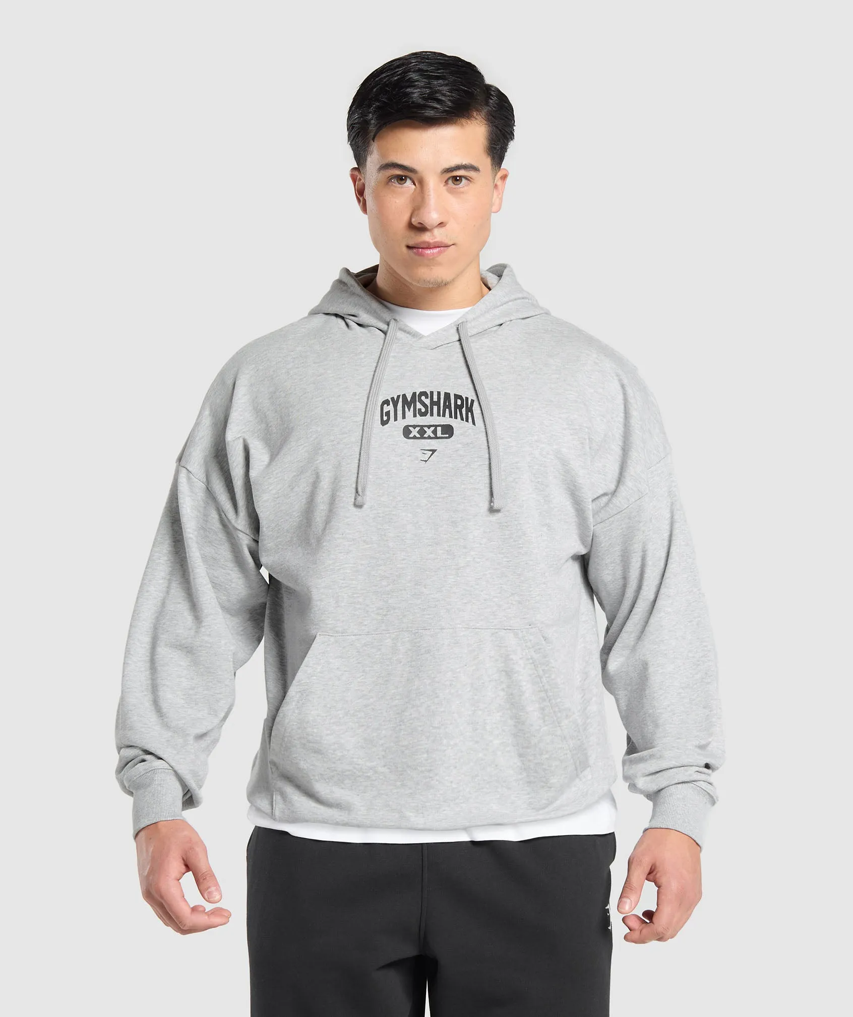Gymshark XXL Graphic Hoodie - Light Grey Core Marl sold by Gymshark