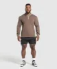 Gymshark Heavyweight Woven Collar Henley - Soft Brown sold by Gymshark