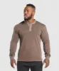 Gymshark Heavyweight Woven Collar Henley - Soft Brown sold by Gymshark