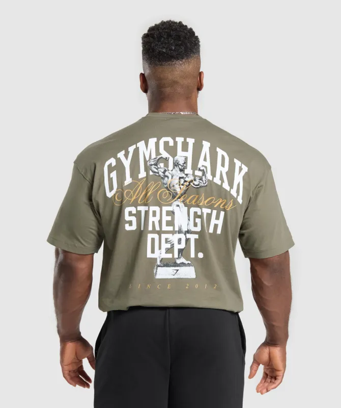 Gymshark Trophy Graphic T-Shirt - Base Green sold by Gymshark