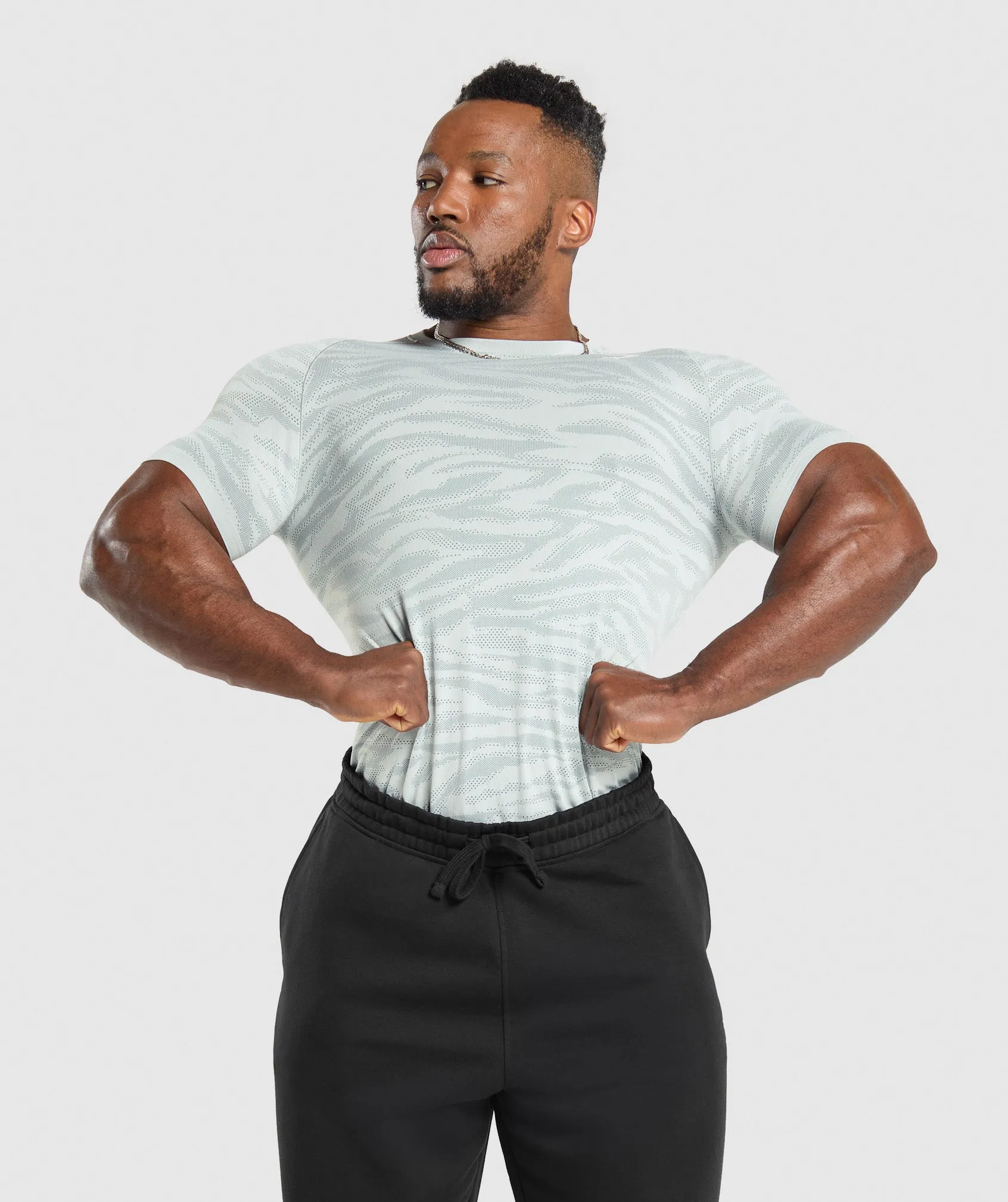 Gymshark Geo Animal Seamless T-Shirt - Cool Blue/Cargo Blue sold by Gymshark product image thumbnail 4