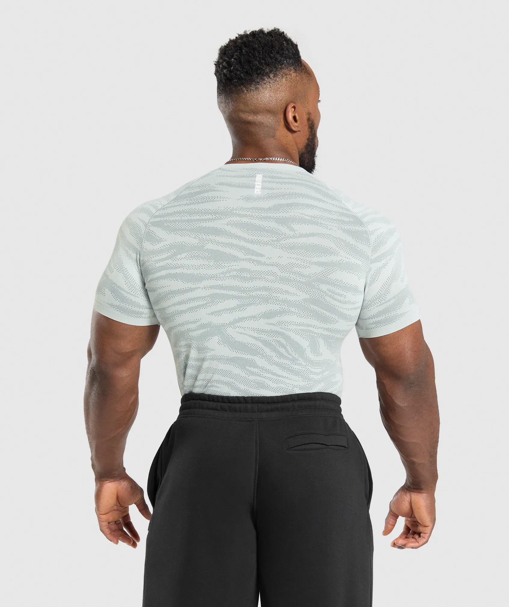 Gymshark Geo Animal Seamless T-Shirt - Cool Blue/Cargo Blue sold by Gymshark product image thumbnail 2