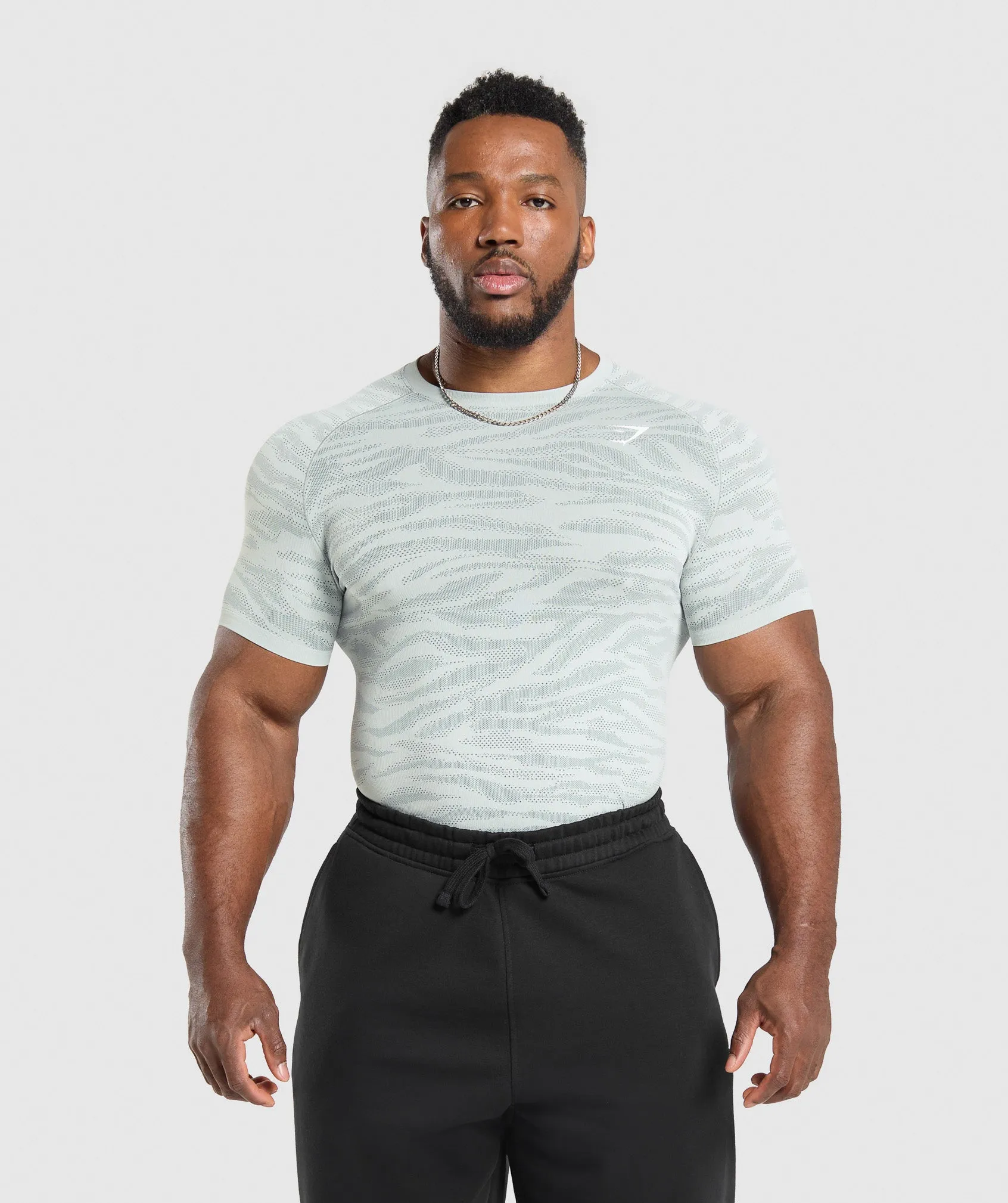 Gymshark Geo Animal Seamless T-Shirt - Cool Blue/Cargo Blue sold by Gymshark