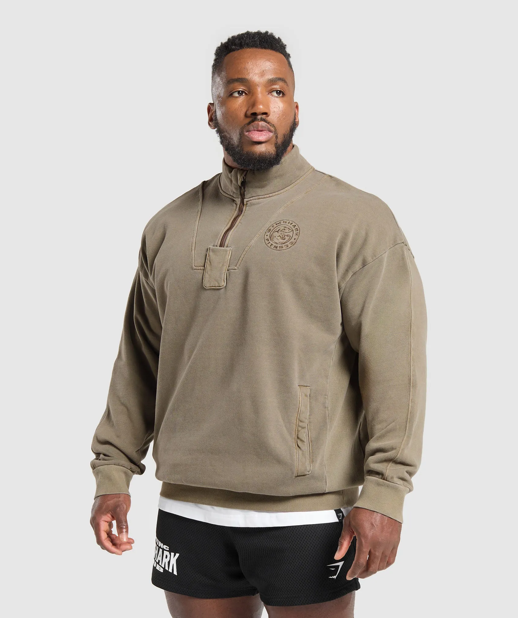 Gymshark Premium Legacy 1/4 Zip - Camo Brown sold by Gymshark product image thumbnail 3