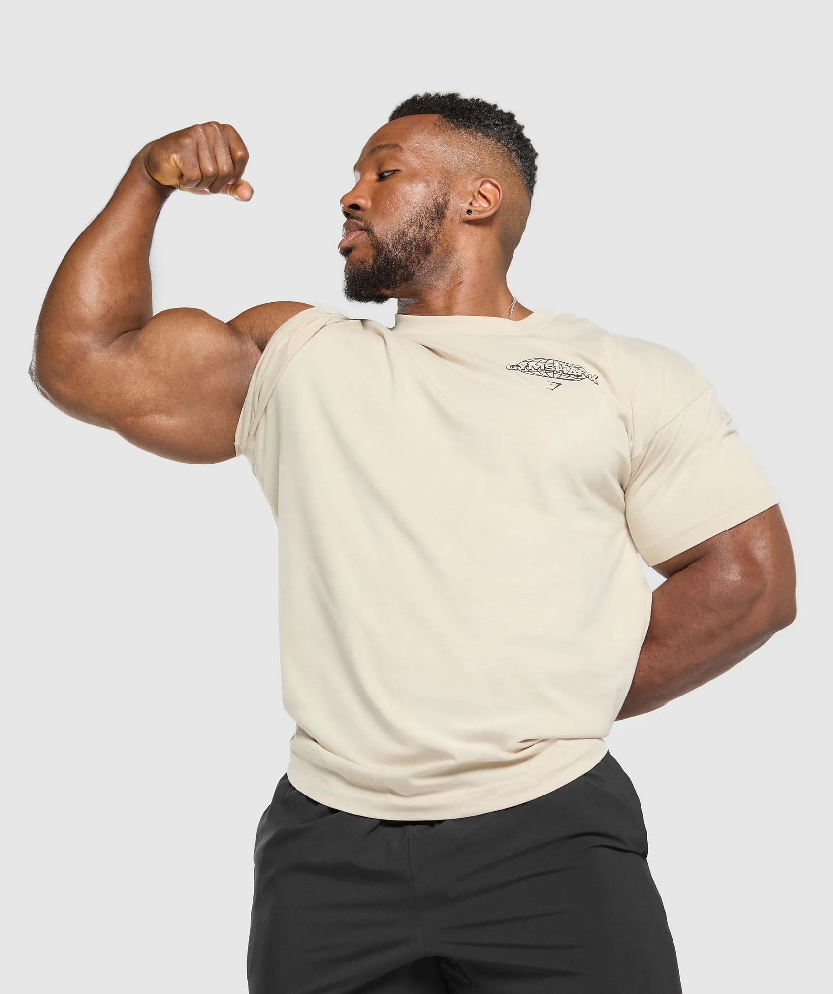 Gymshark Worldwide T-Shirt - Cream Beige sold by Gymshark product image thumbnail 3