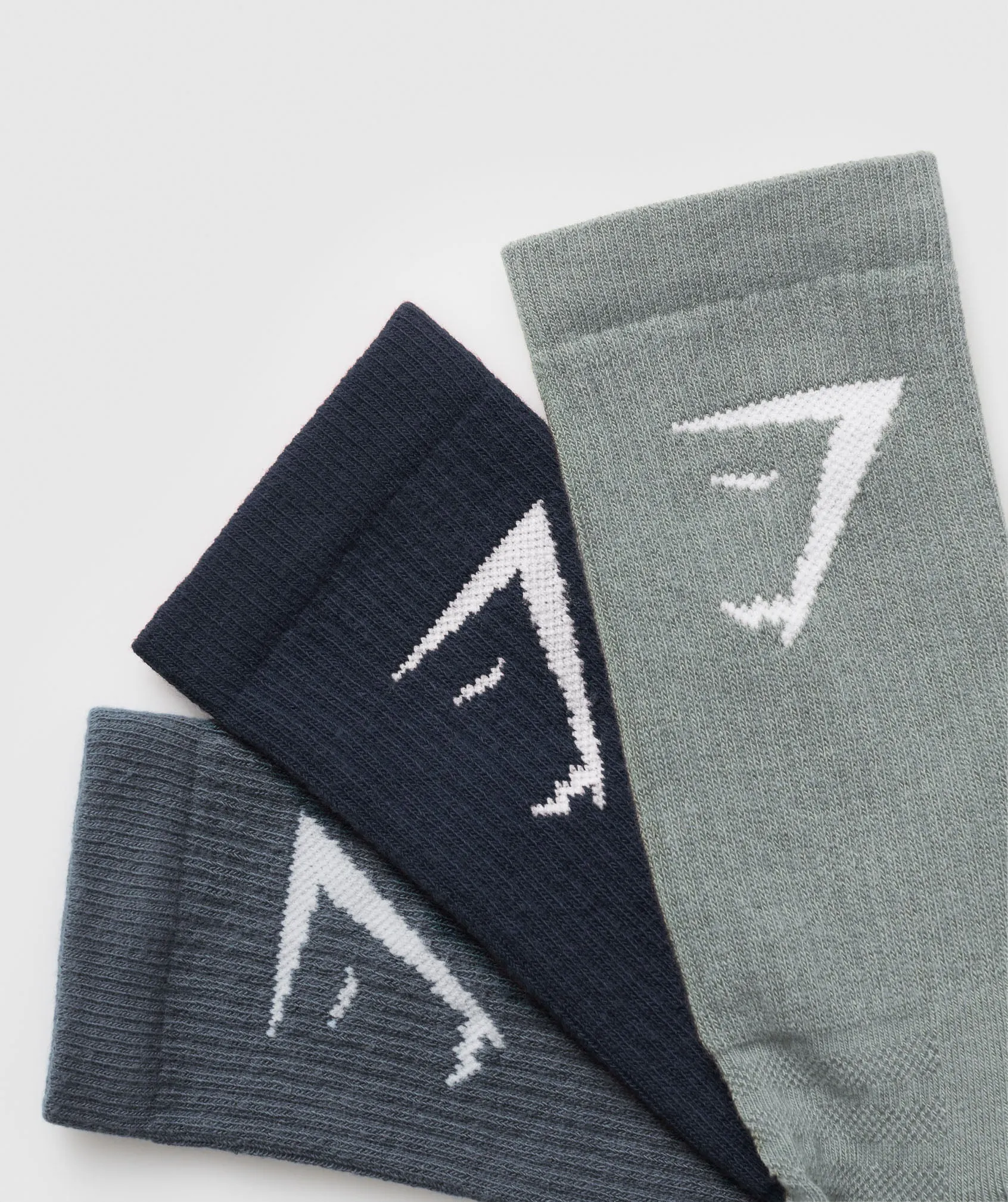 Gymshark Crew Socks 3pk - Heavy Blue/Iron Blue/Denim Grey sold by Gymshark product image thumbnail 2
