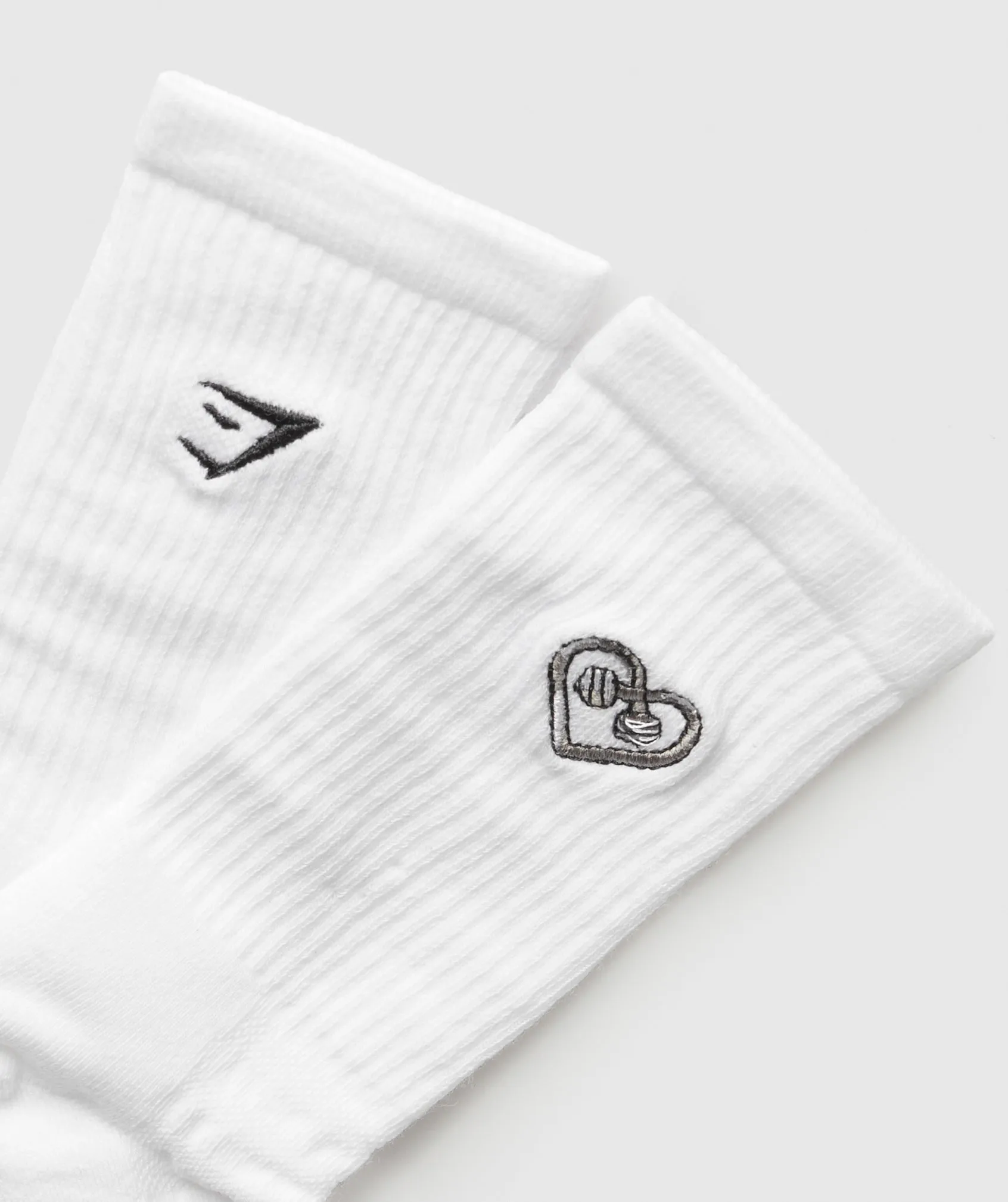 Gymshark Graphic Heart Crew Sock Single - White sold by Gymshark product image thumbnail 3
