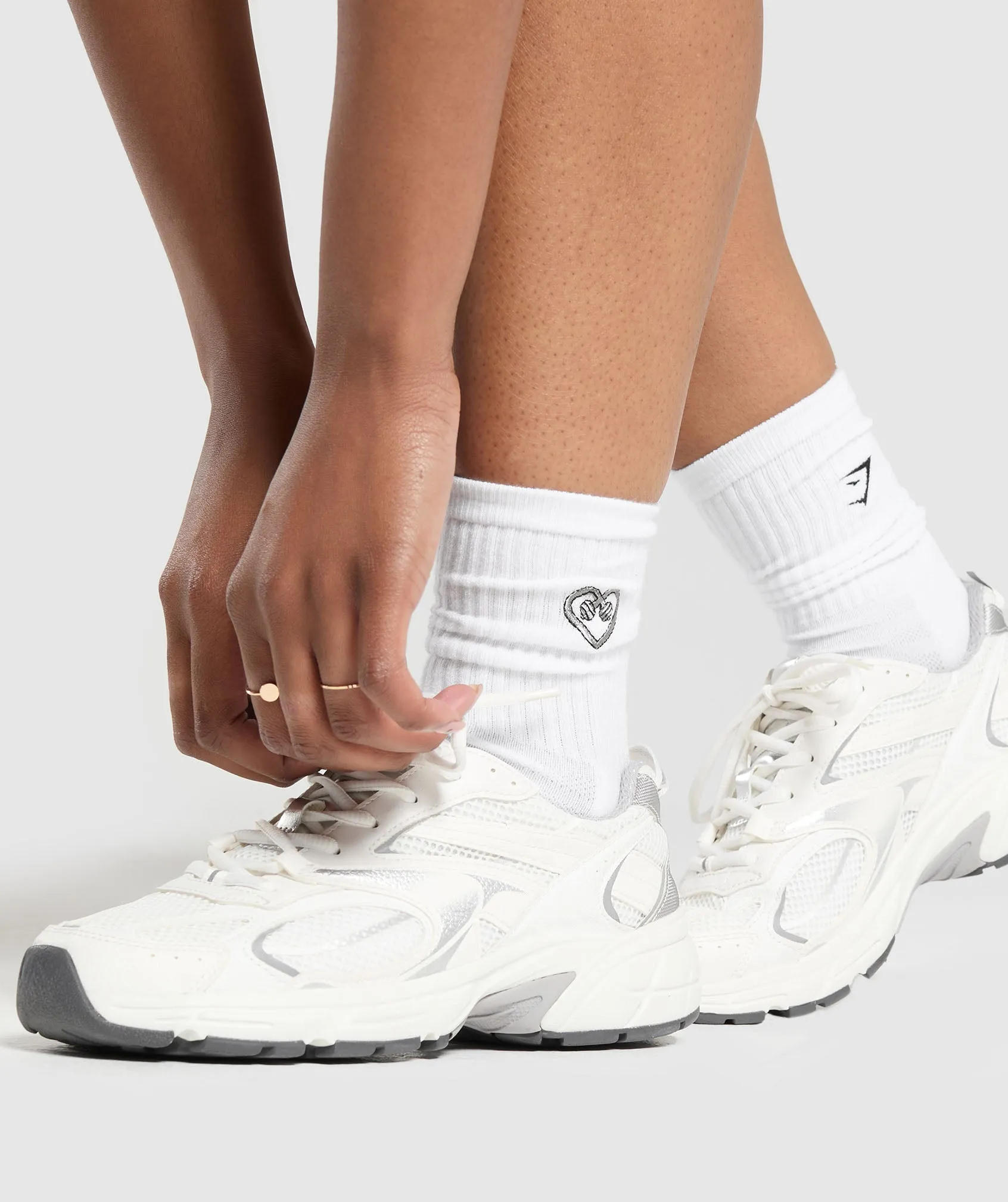 Gymshark Graphic Heart Crew Sock Single - White sold by Gymshark product image thumbnail 2