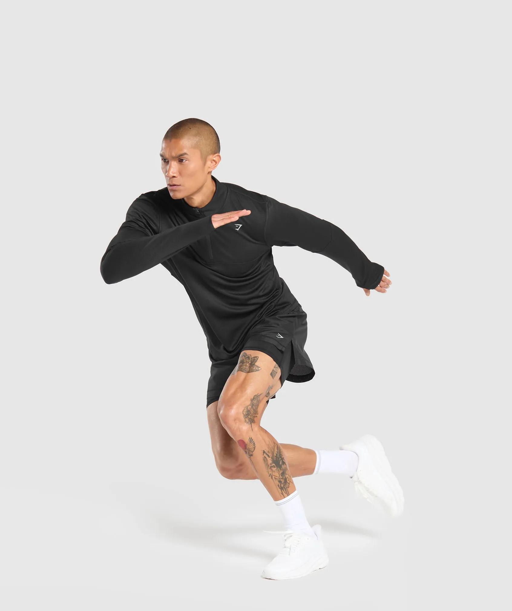 Gymshark Running 1/4 Zip - Black sold by Gymshark product image thumbnail 4