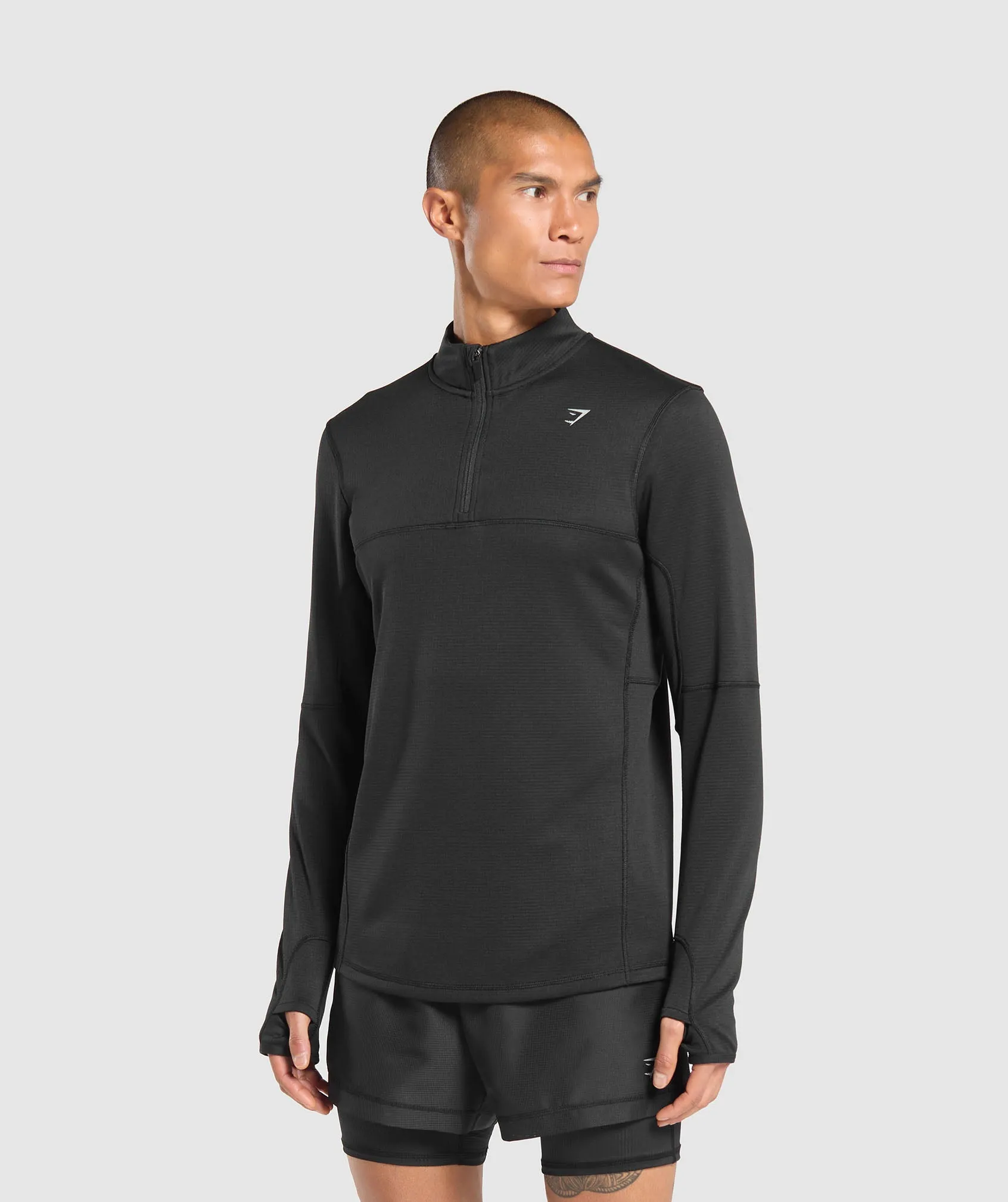 Gymshark Running 1/4 Zip - Black sold by Gymshark product image thumbnail 3