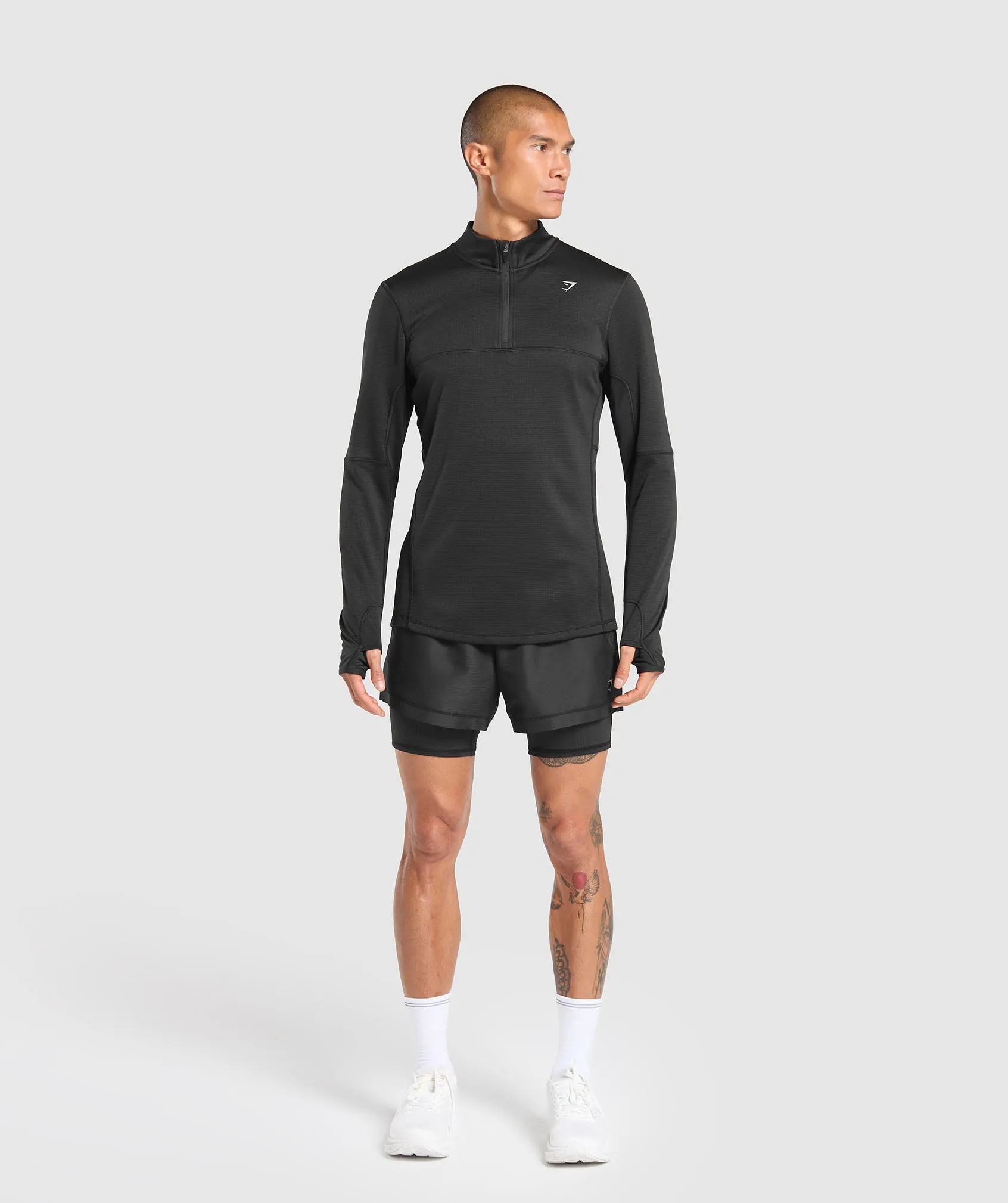 Gymshark Running 1/4 Zip - Black sold by Gymshark product image thumbnail 5