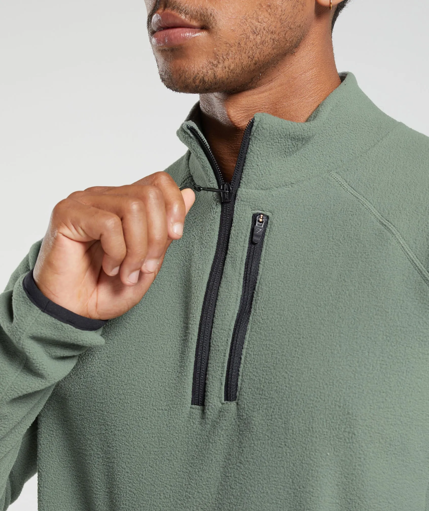 Gymshark Fleece 1/4 Zip - Unit Green sold by Gymshark product image thumbnail 5