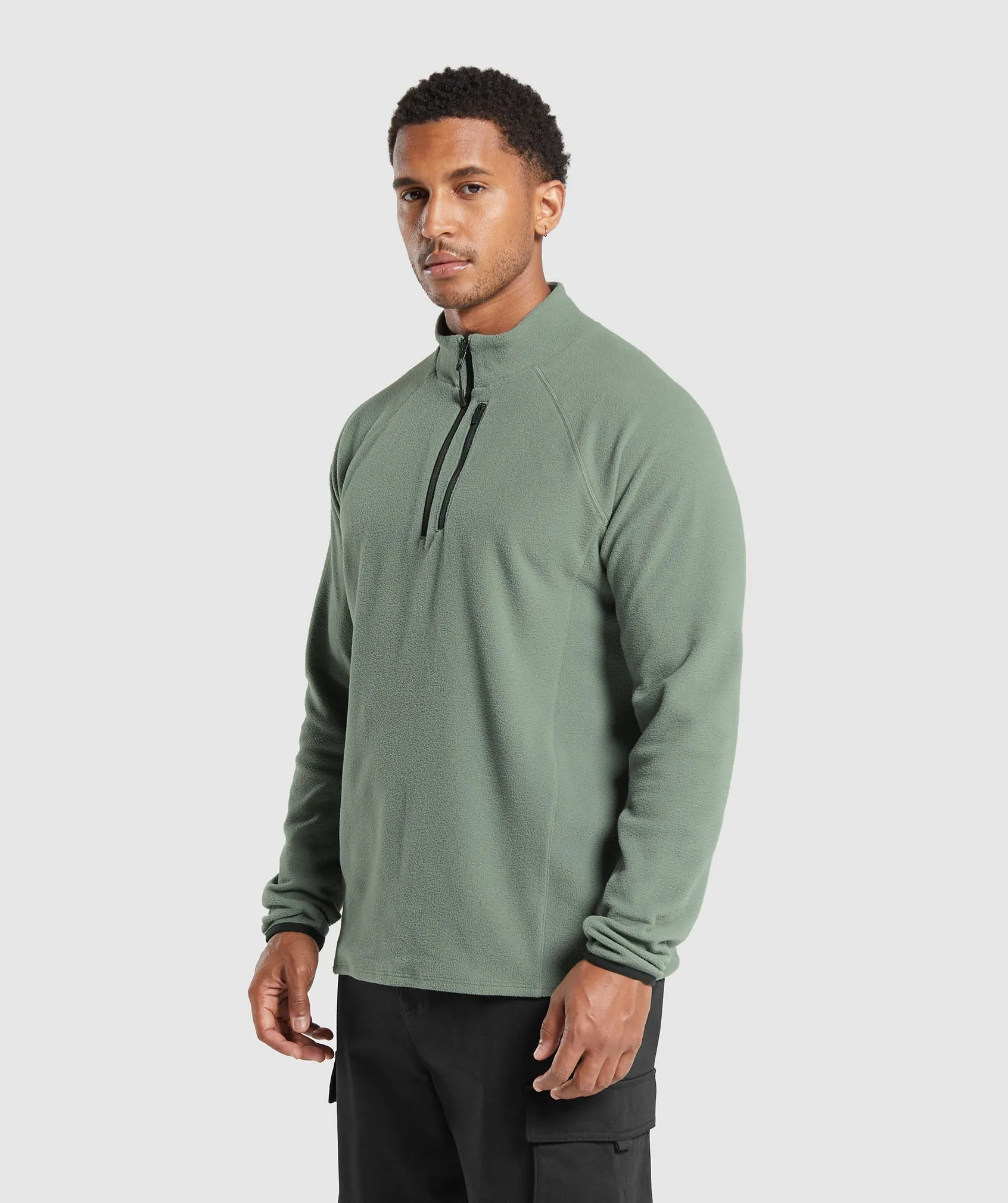 Gymshark Fleece 1/4 Zip - Unit Green sold by Gymshark product image thumbnail 3