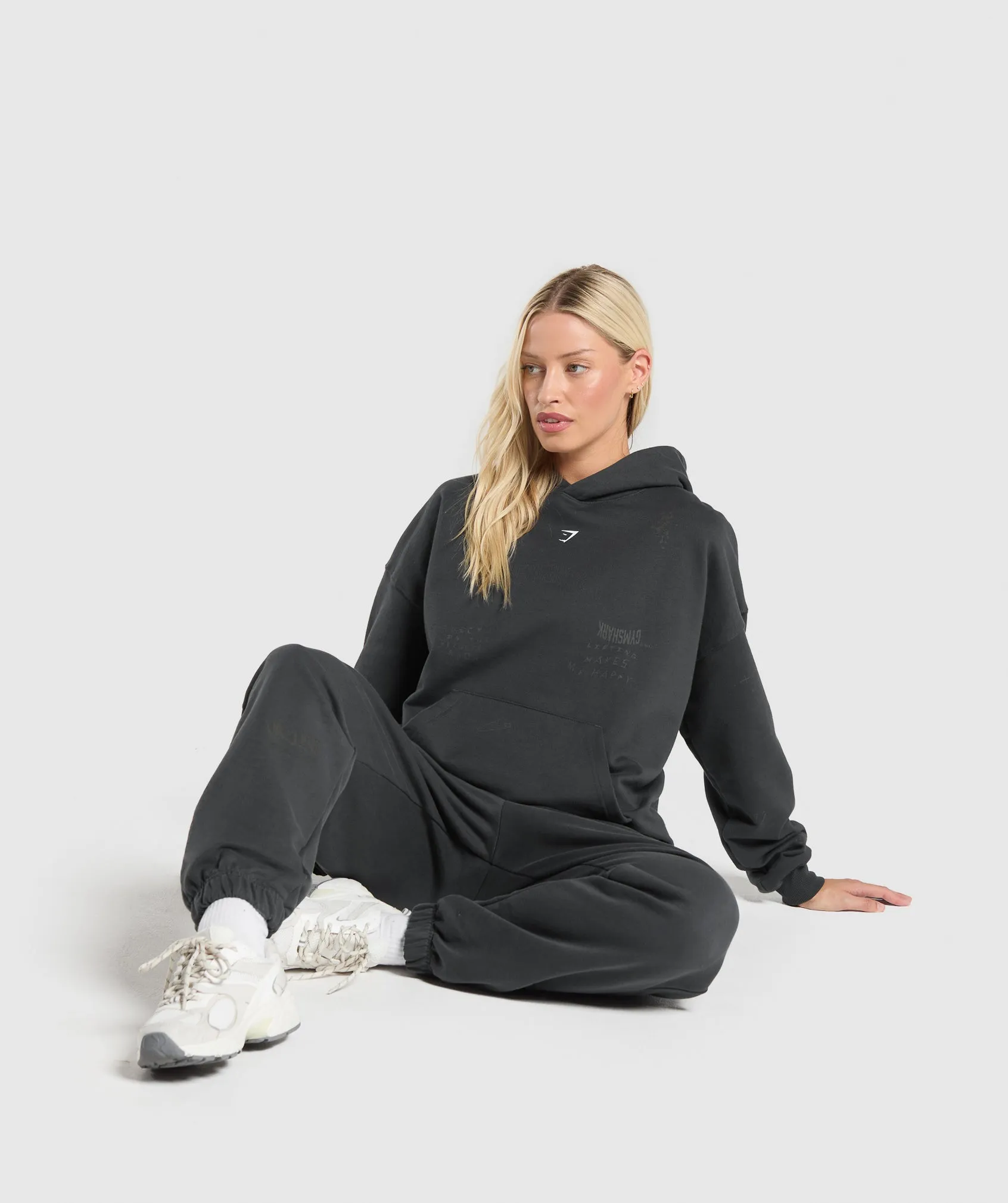 Gymshark Scribble Oversized Hoodie - Asphalt Grey sold by Gymshark product image thumbnail 5