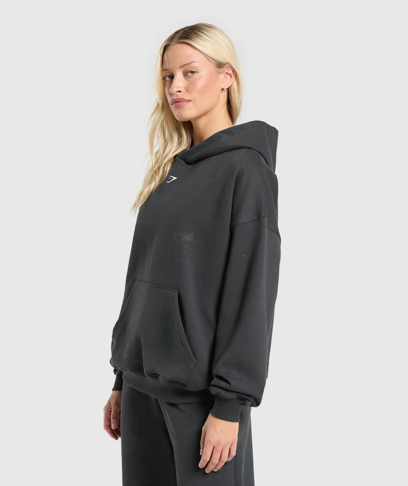 Gymshark Scribble Oversized Hoodie - Asphalt Grey sold by Gymshark product image thumbnail 3