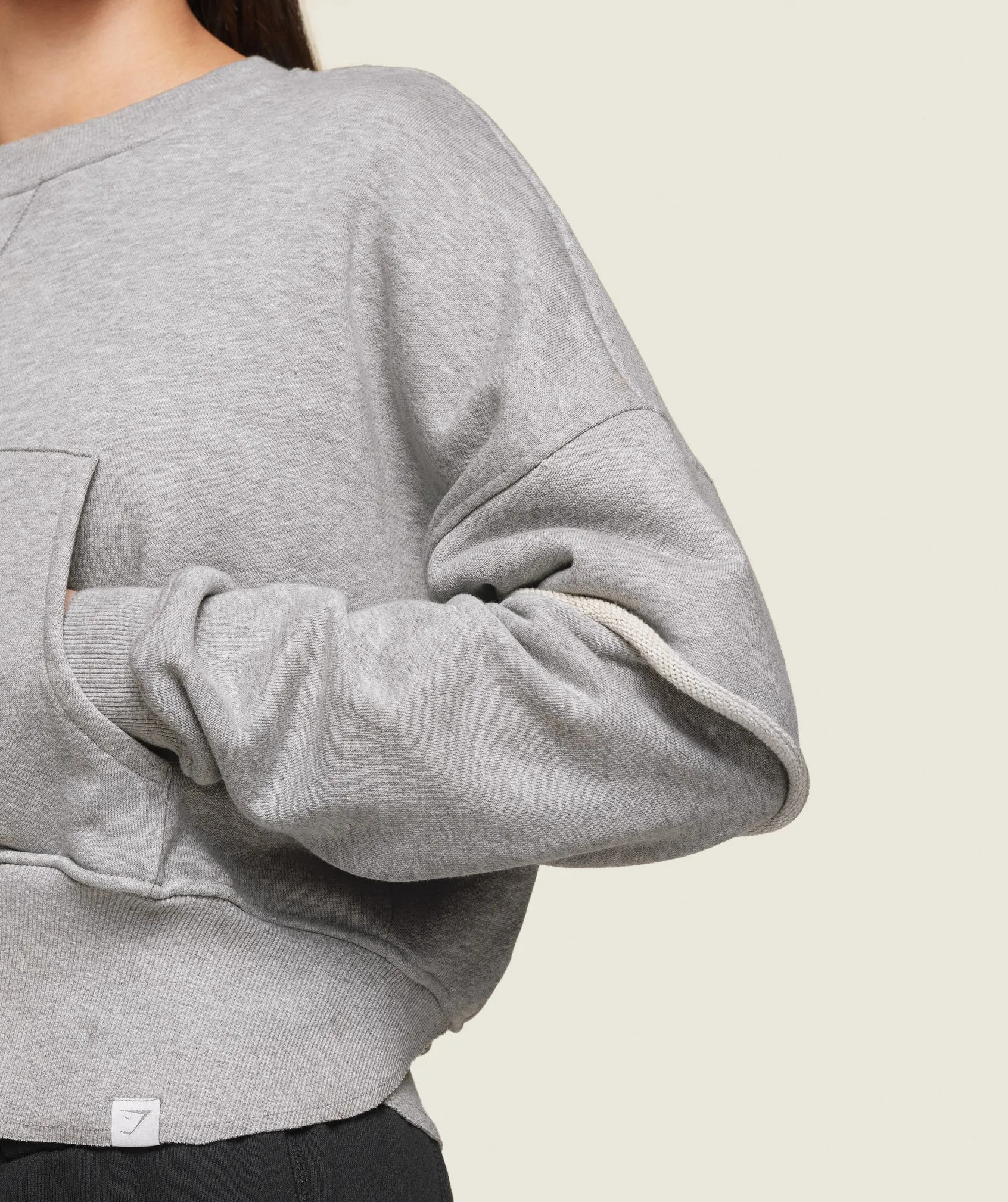Gymshark GS x Leana Deeb Oversized Sweat - Light Grey Marl sold by Gymshark product image thumbnail 5