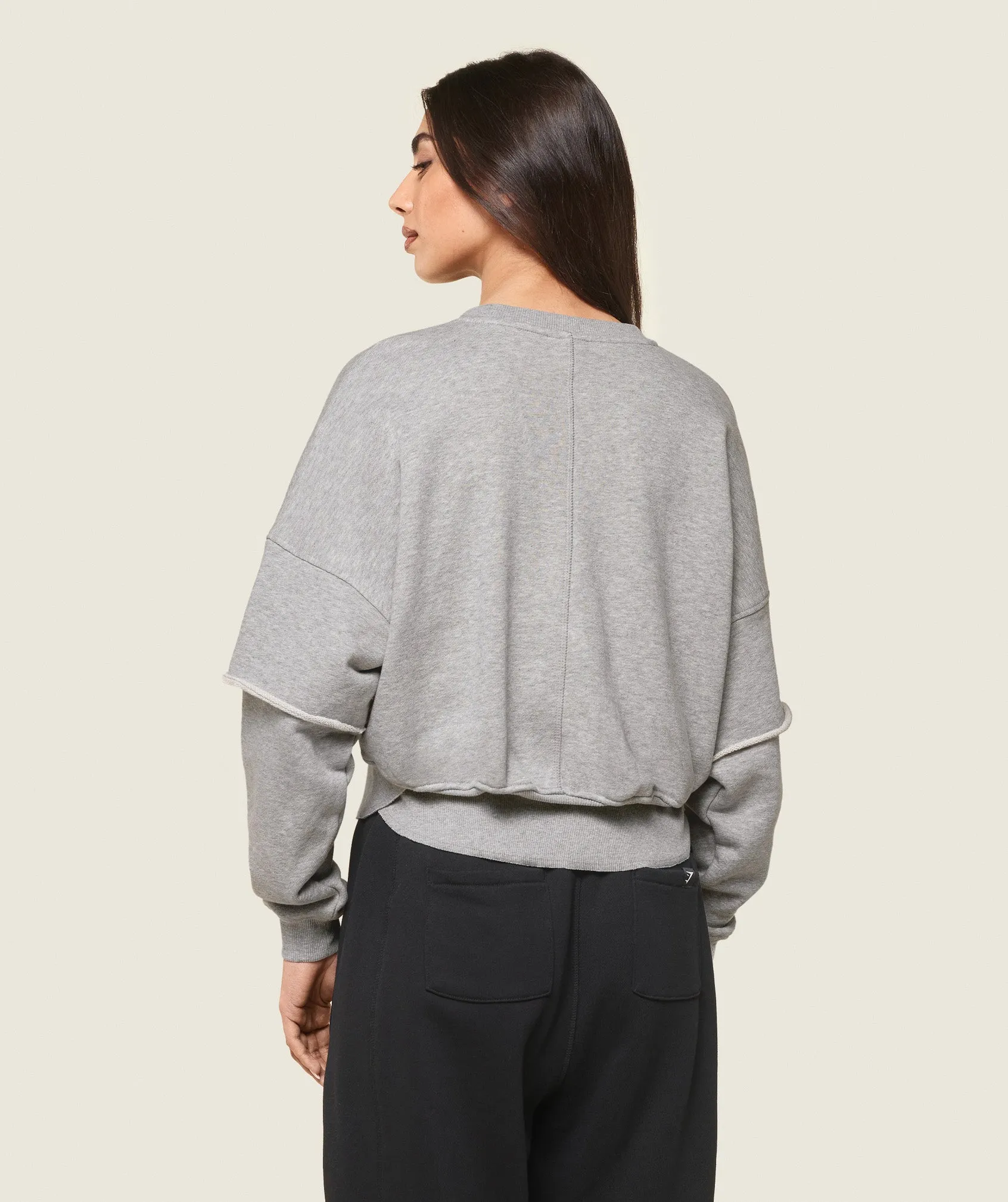 Gymshark GS x Leana Deeb Oversized Sweat - Light Grey Marl sold by Gymshark product image thumbnail 2