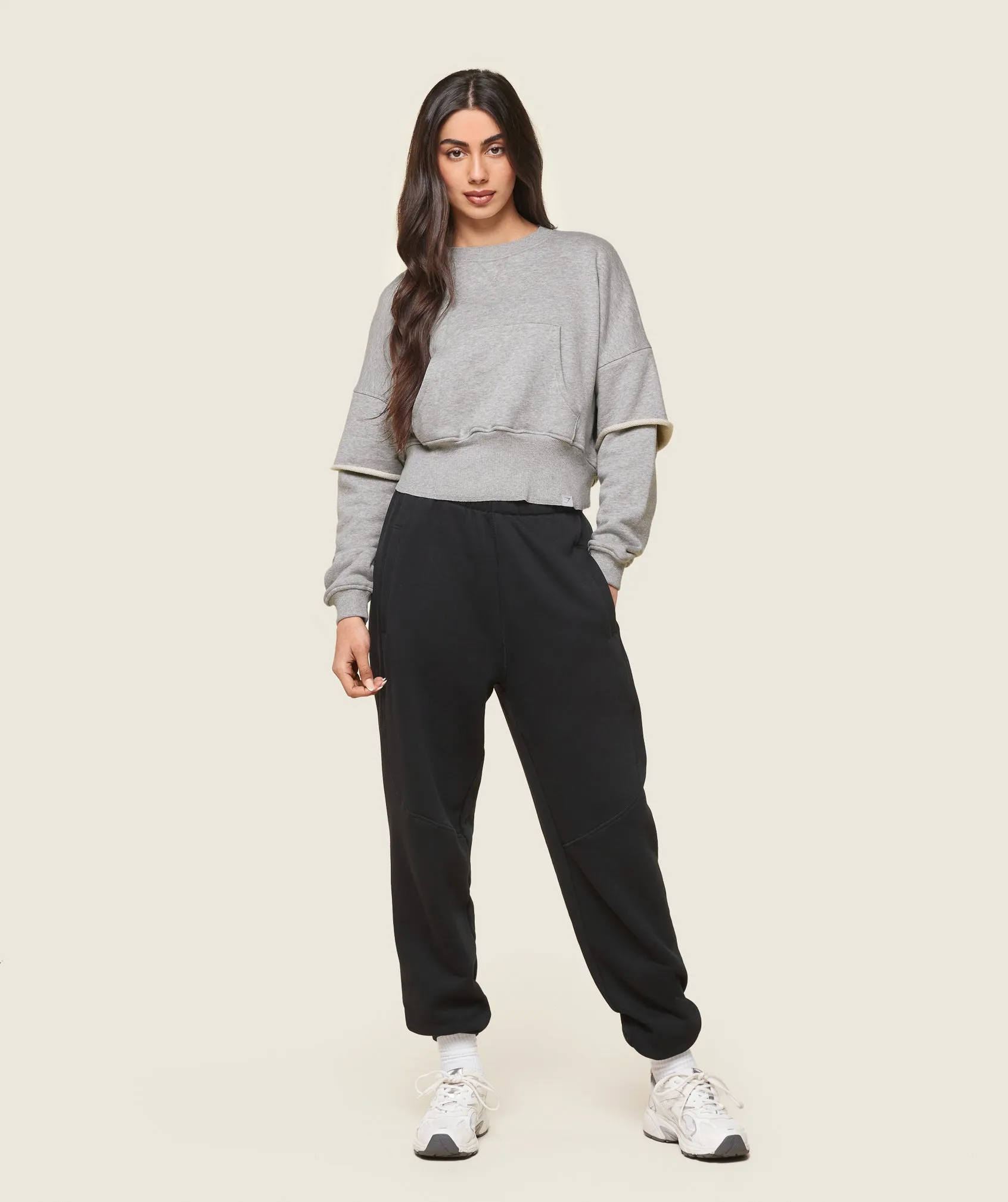 Gymshark GS x Leana Deeb Oversized Sweat - Light Grey Marl sold by Gymshark product image thumbnail 4