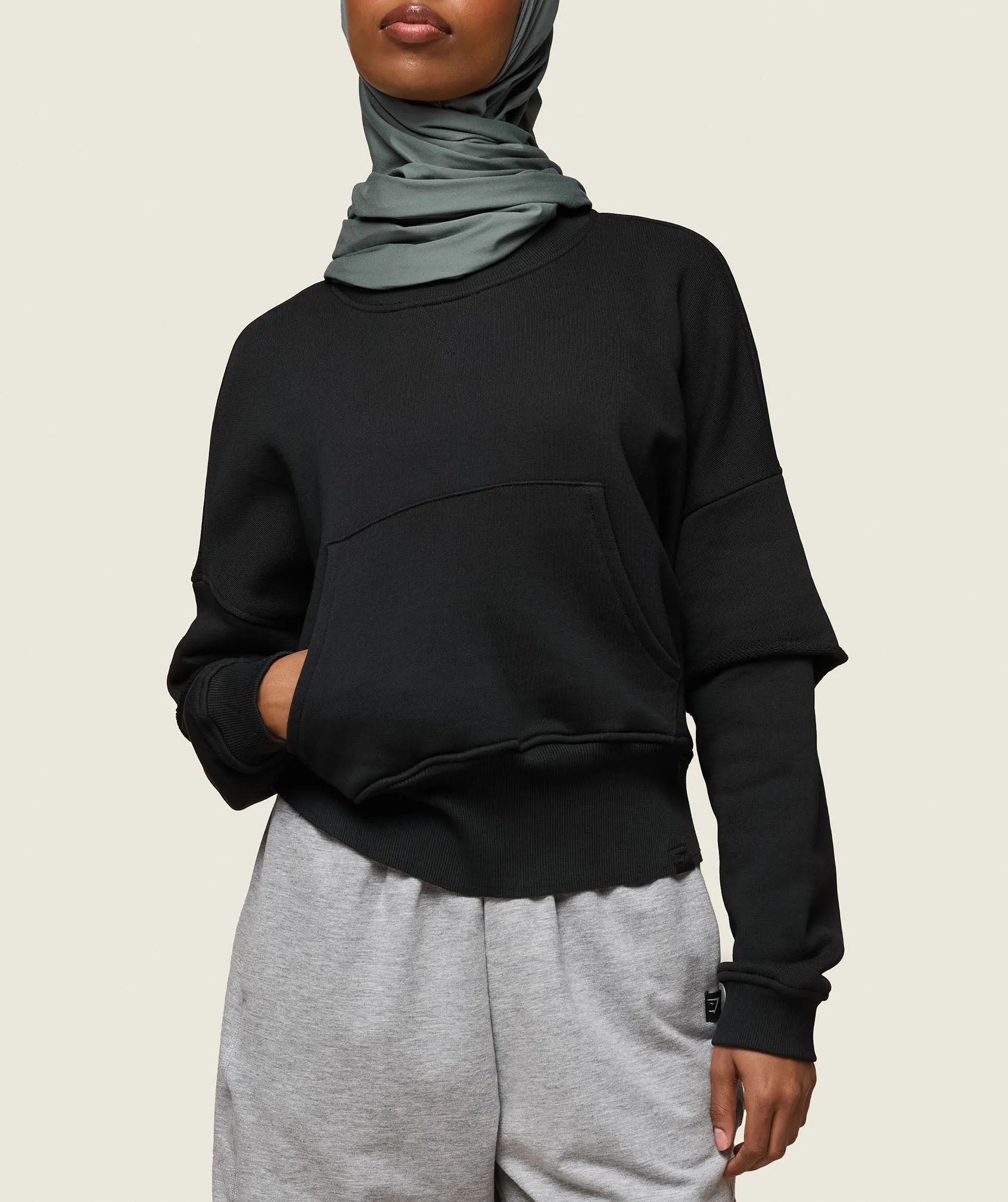 Gymshark GS x Leana Deeb Oversized Sweat - Black sold by Gymshark product image thumbnail 5