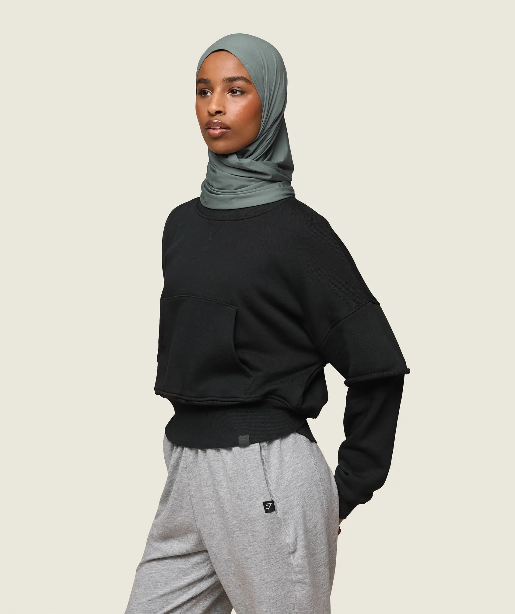 Gymshark GS x Leana Deeb Oversized Sweat - Black sold by Gymshark product image thumbnail 3