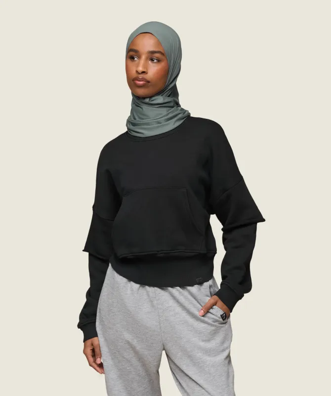 Gymshark GS x Leana Deeb Oversized Sweat - Black sold by Gymshark