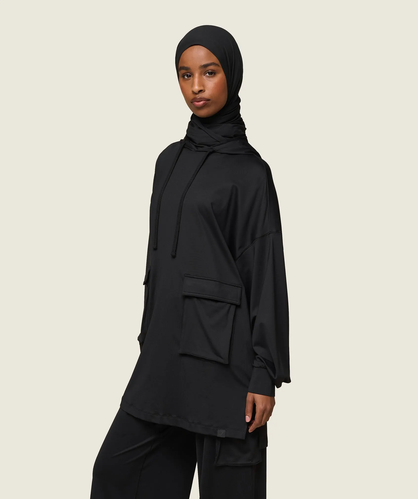 Gymshark GS x Leana Deeb Oversized Hoodie - Black sold by Gymshark product image thumbnail 4