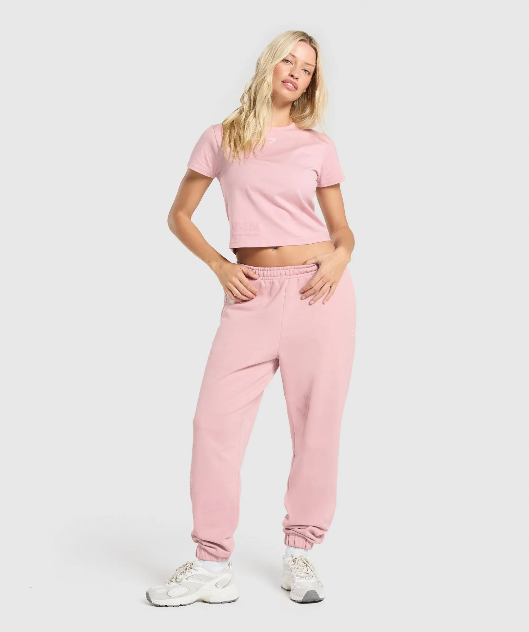 Gymshark Scribble Oversized Joggers - Light Pink sold by Gymshark product image thumbnail 3