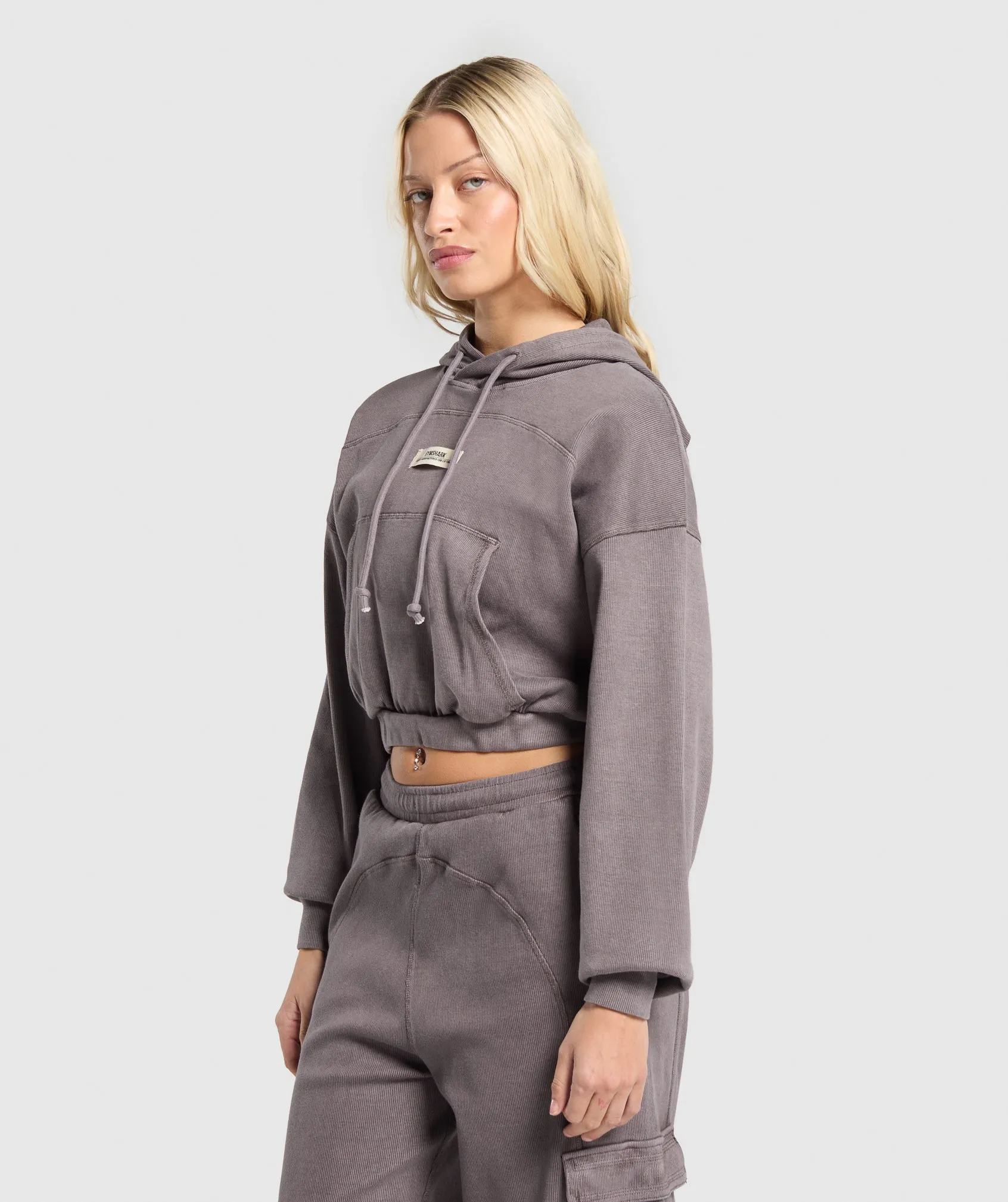 Gymshark Rest Day Ribbed Hoodie - Brushed Purple sold by Gymshark product image thumbnail 3