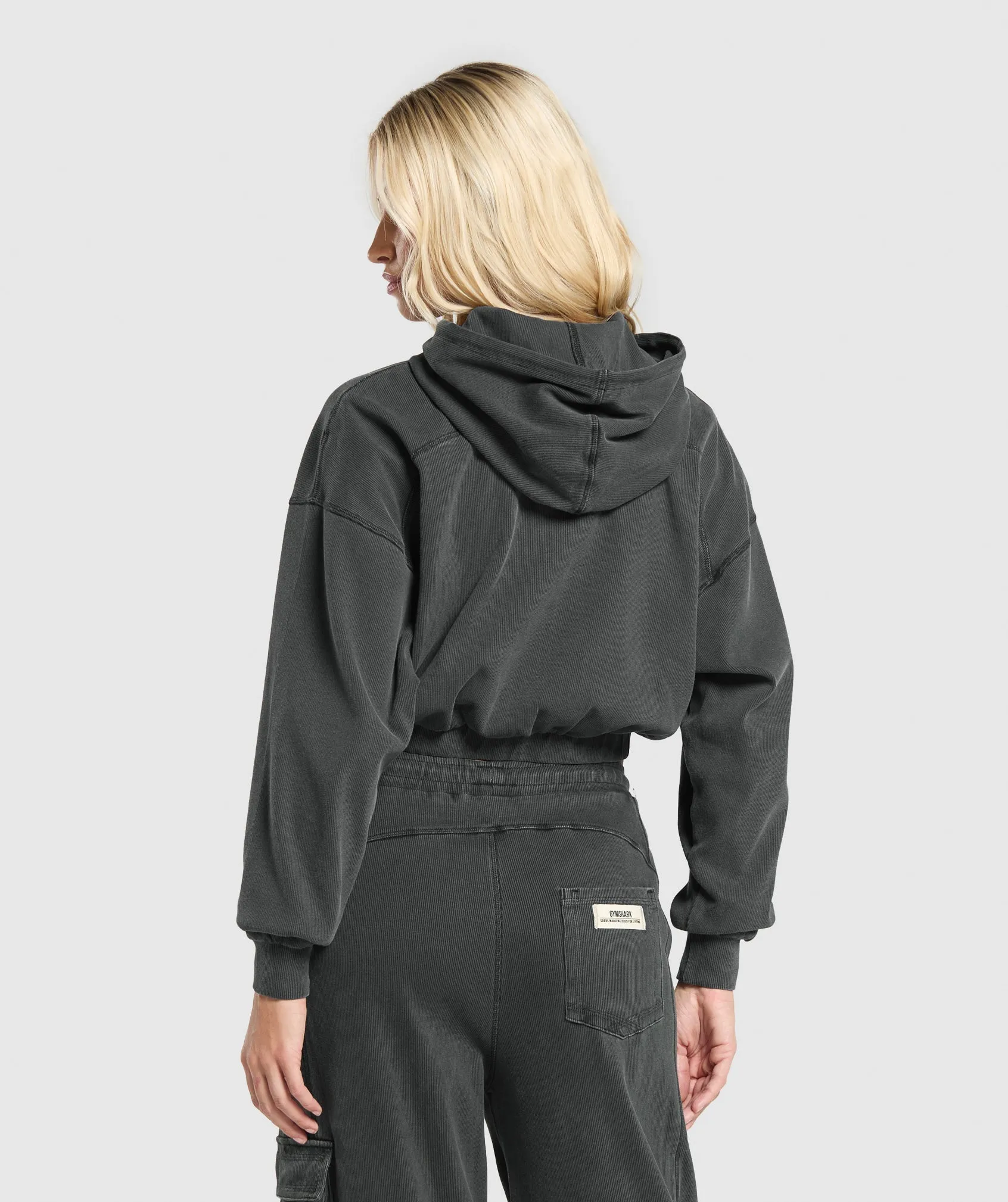 Gymshark Rest Day Ribbed Hoodie - Asphalt Grey sold by Gymshark product image thumbnail 2