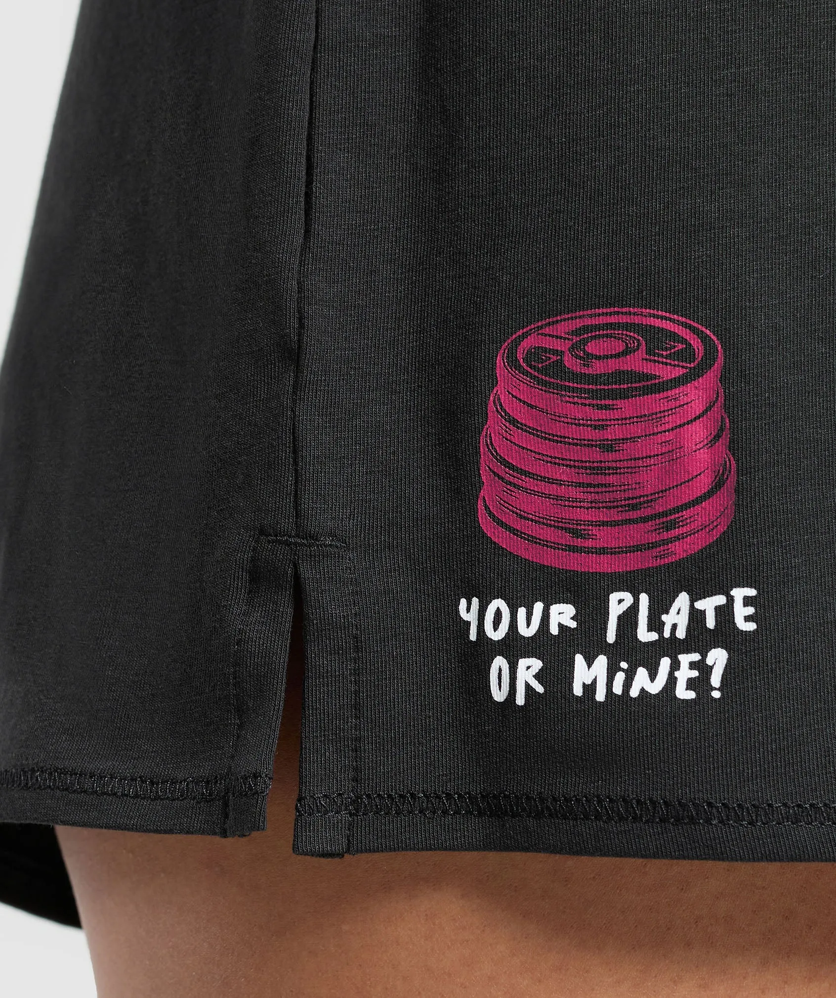 Gymshark Your Plate or Mine Cotton Shorts - Black sold by Gymshark product image thumbnail 5