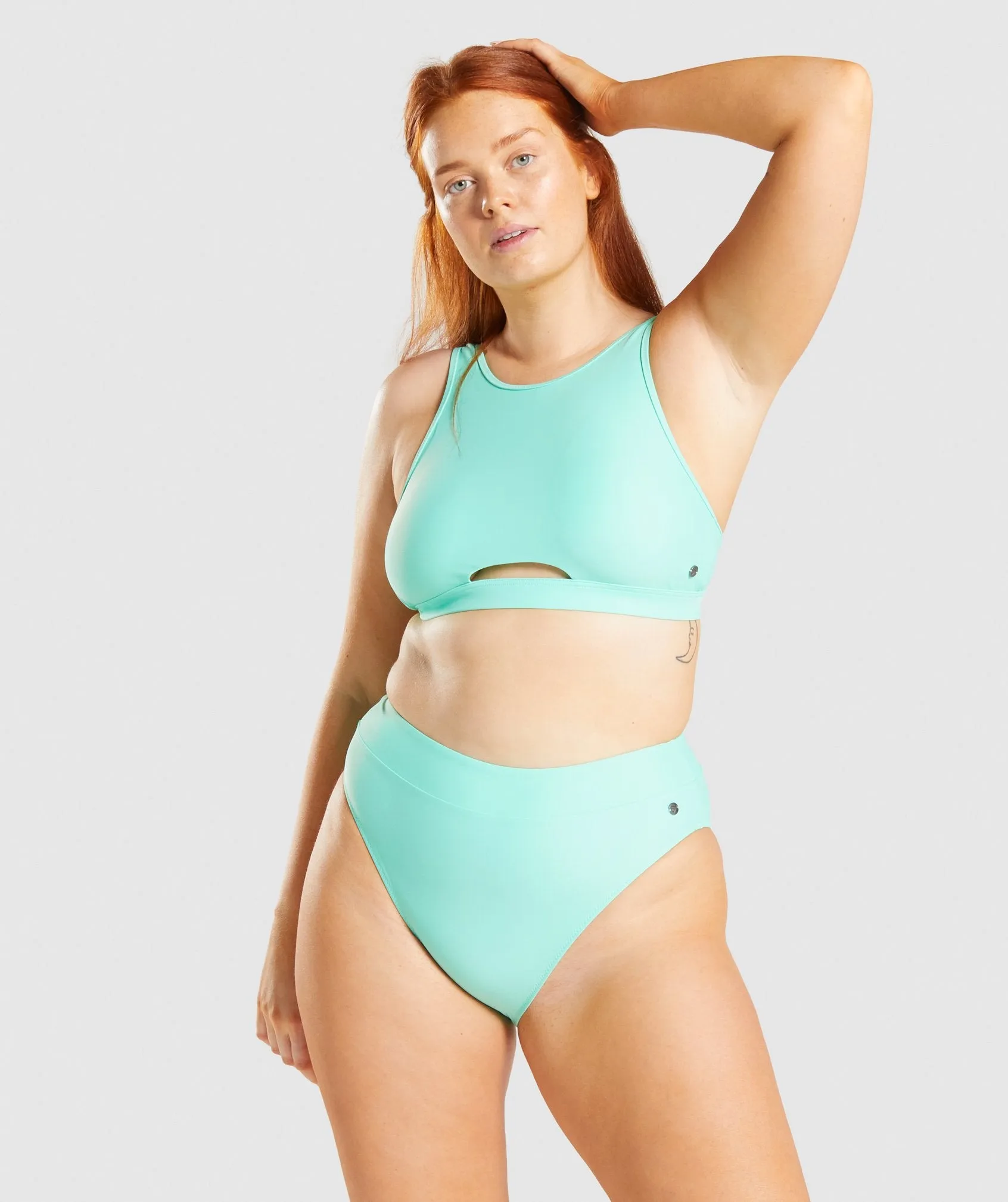 Gymshark High Rise Bikini Top - Turquoise sold by Gymshark