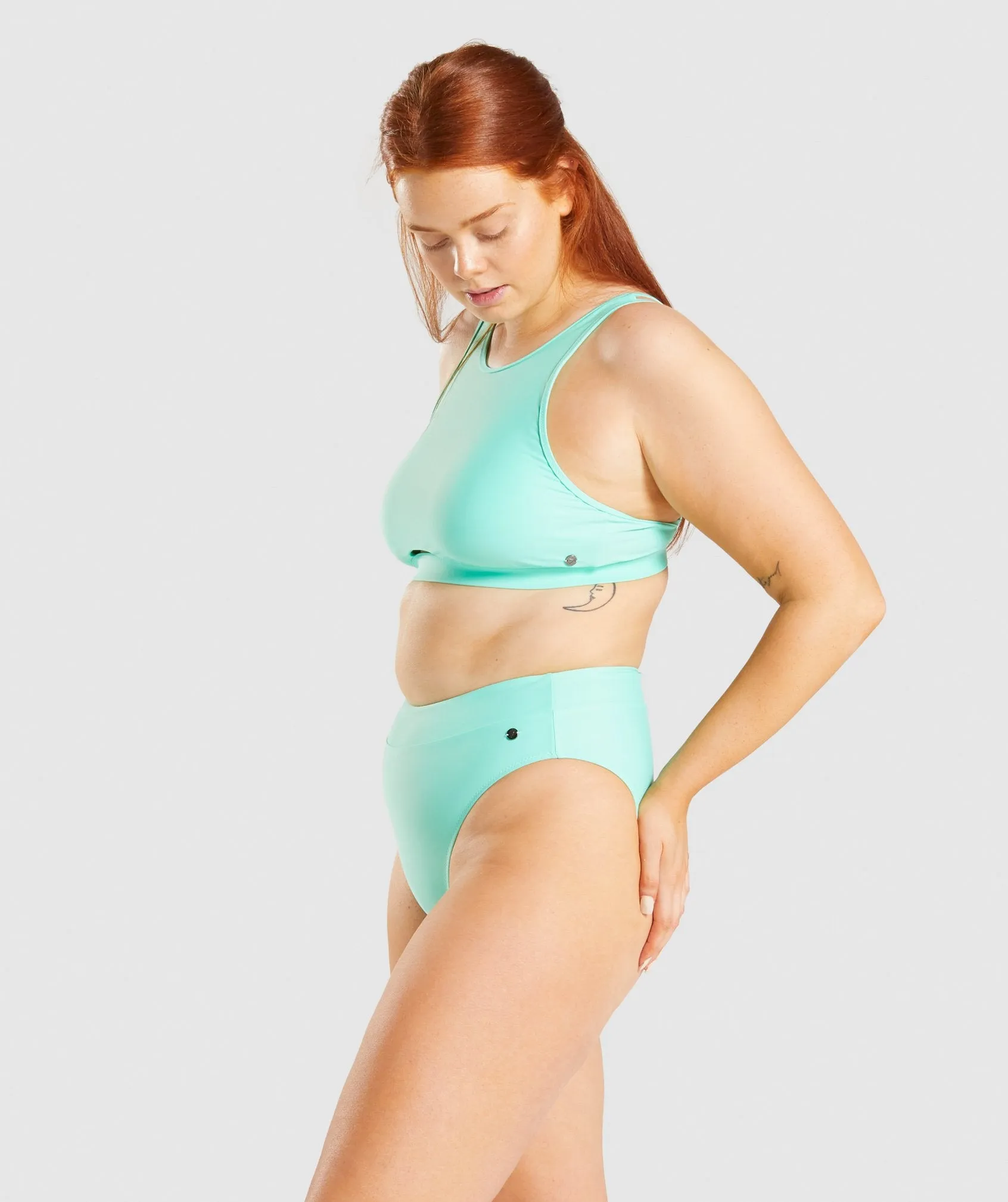 Gymshark High Rise Bikini Top - Turquoise sold by Gymshark product image thumbnail 3