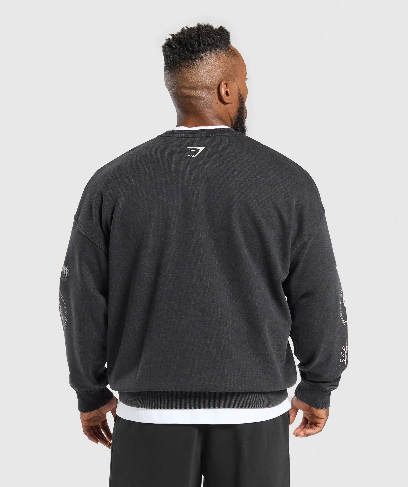 Gymshark Distressed Graphic Crew - Black Acid Wash sold by Gymshark product image thumbnail 2