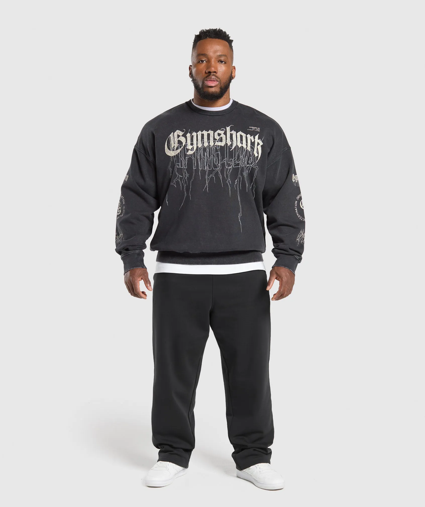 Gymshark Distressed Graphic Crew - Black Acid Wash sold by Gymshark product image thumbnail 5