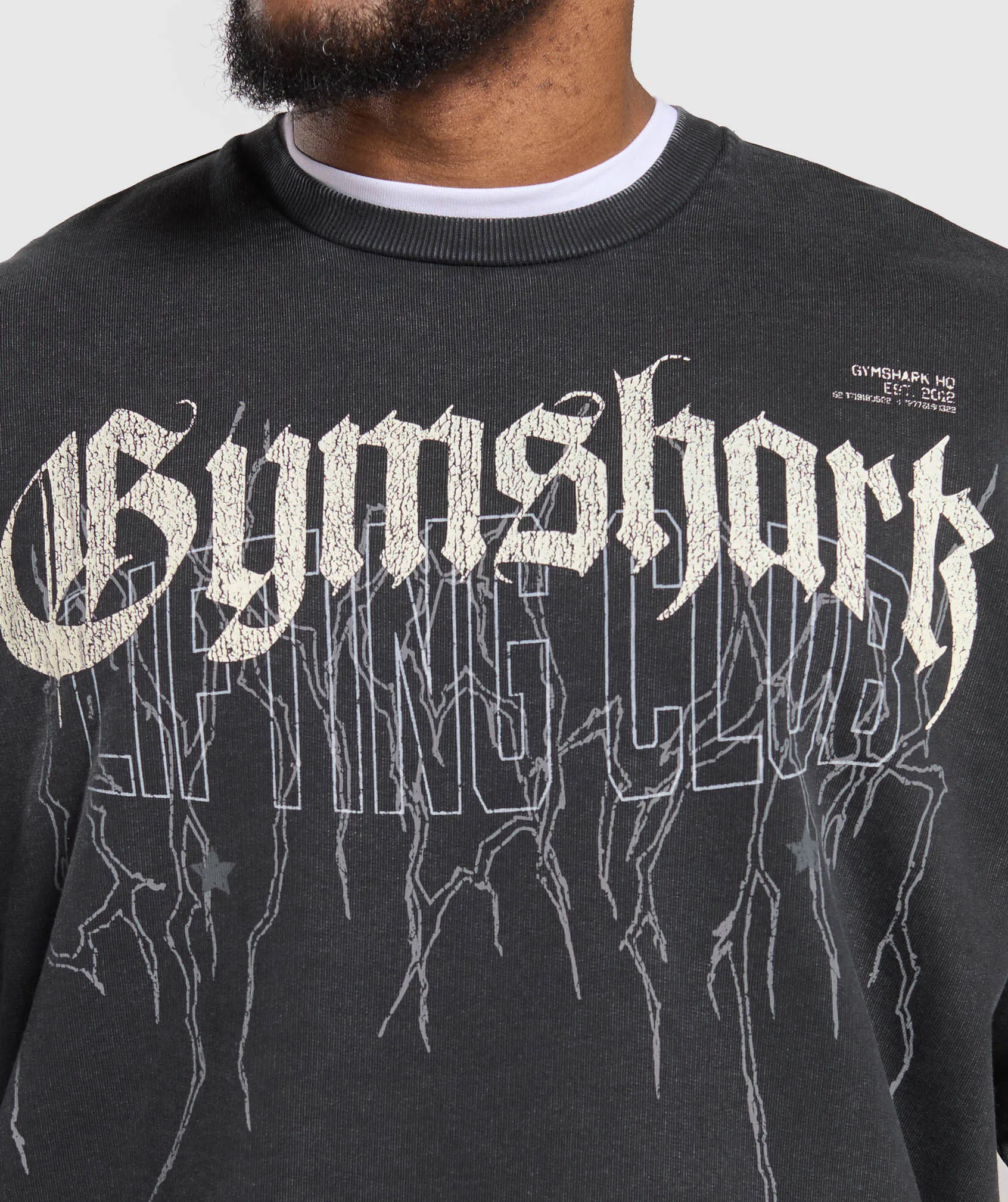Gymshark Distressed Graphic Crew - Black Acid Wash sold by Gymshark product image thumbnail 3