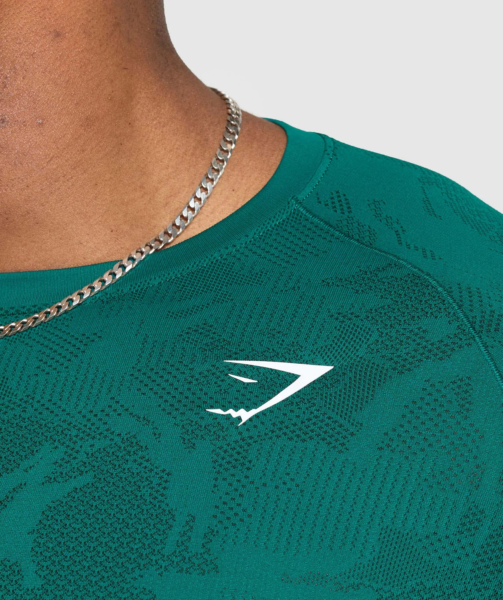 Gymshark Geo Seamless Long Sleeve T-Shirt - Motivate Teal/Strong Teal sold by Gymshark product image thumbnail 5