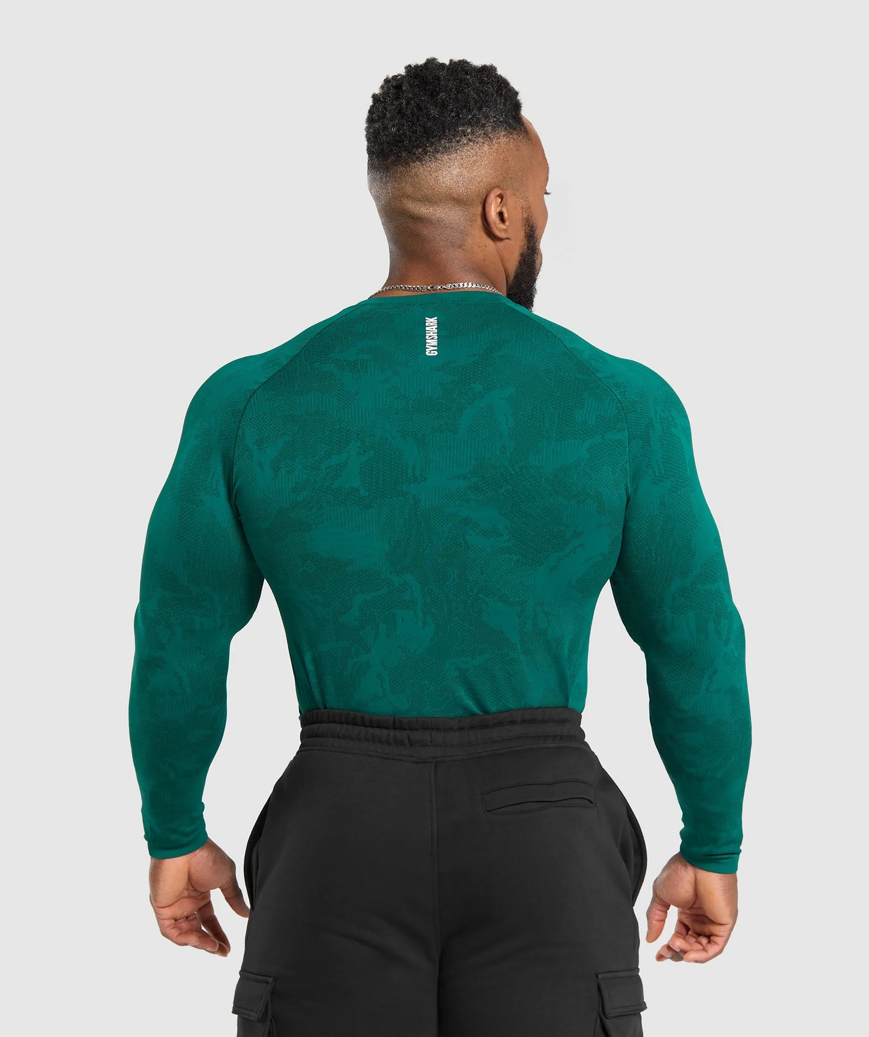 Gymshark Geo Seamless Long Sleeve T-Shirt - Motivate Teal/Strong Teal sold by Gymshark product image thumbnail 2