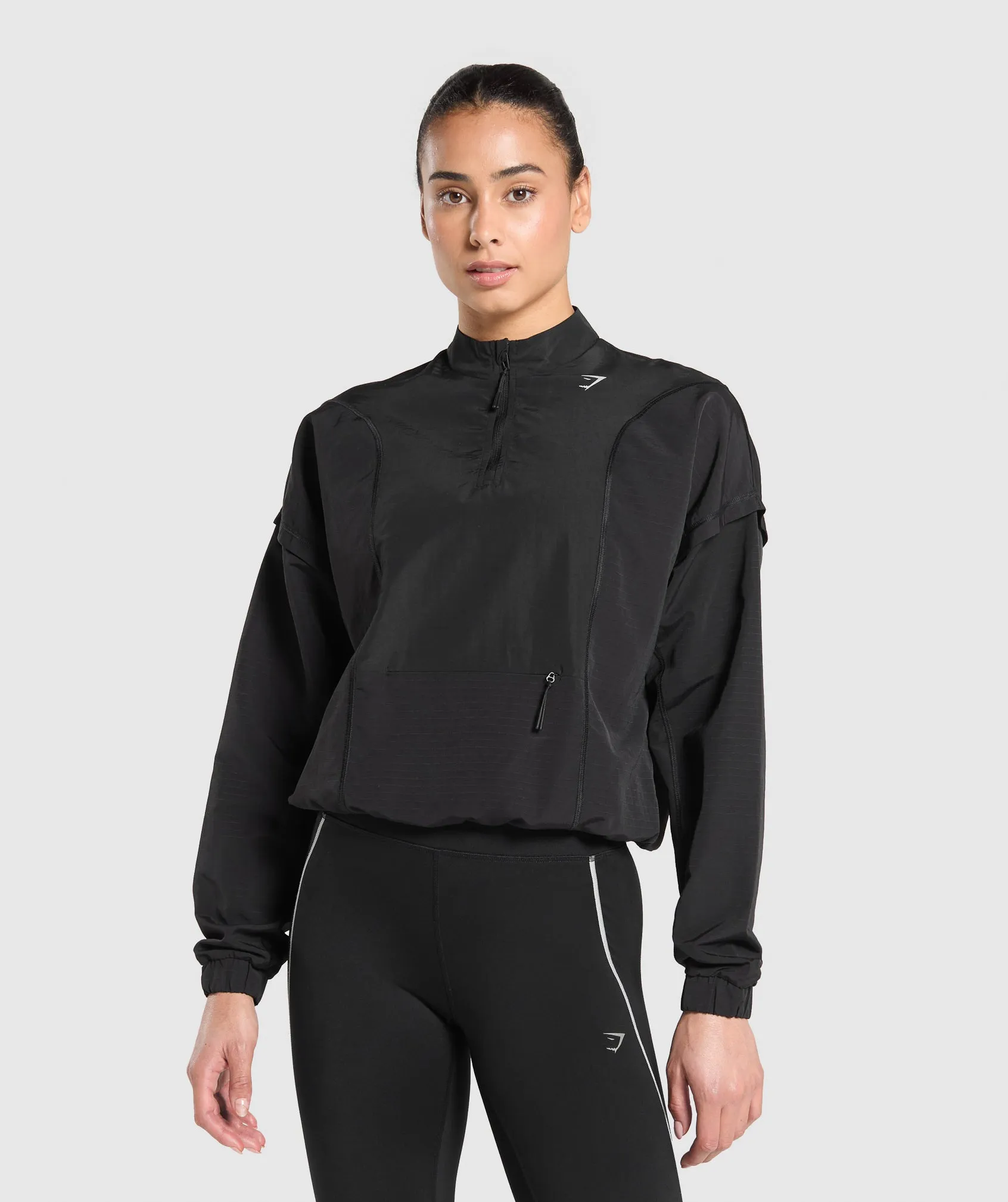 Gymshark Running 1/4 Zip Track Top - Black sold by Gymshark