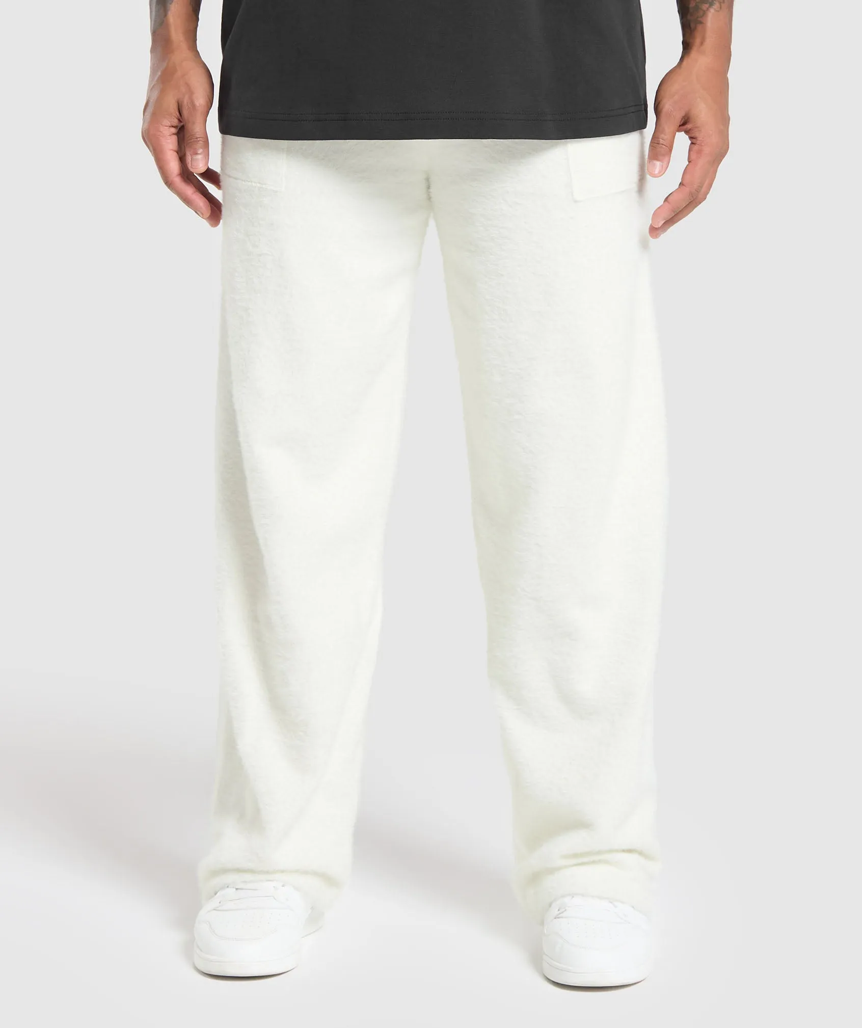 Gymshark Knitted Straight Leg Joggers - Skylight White sold by Gymshark