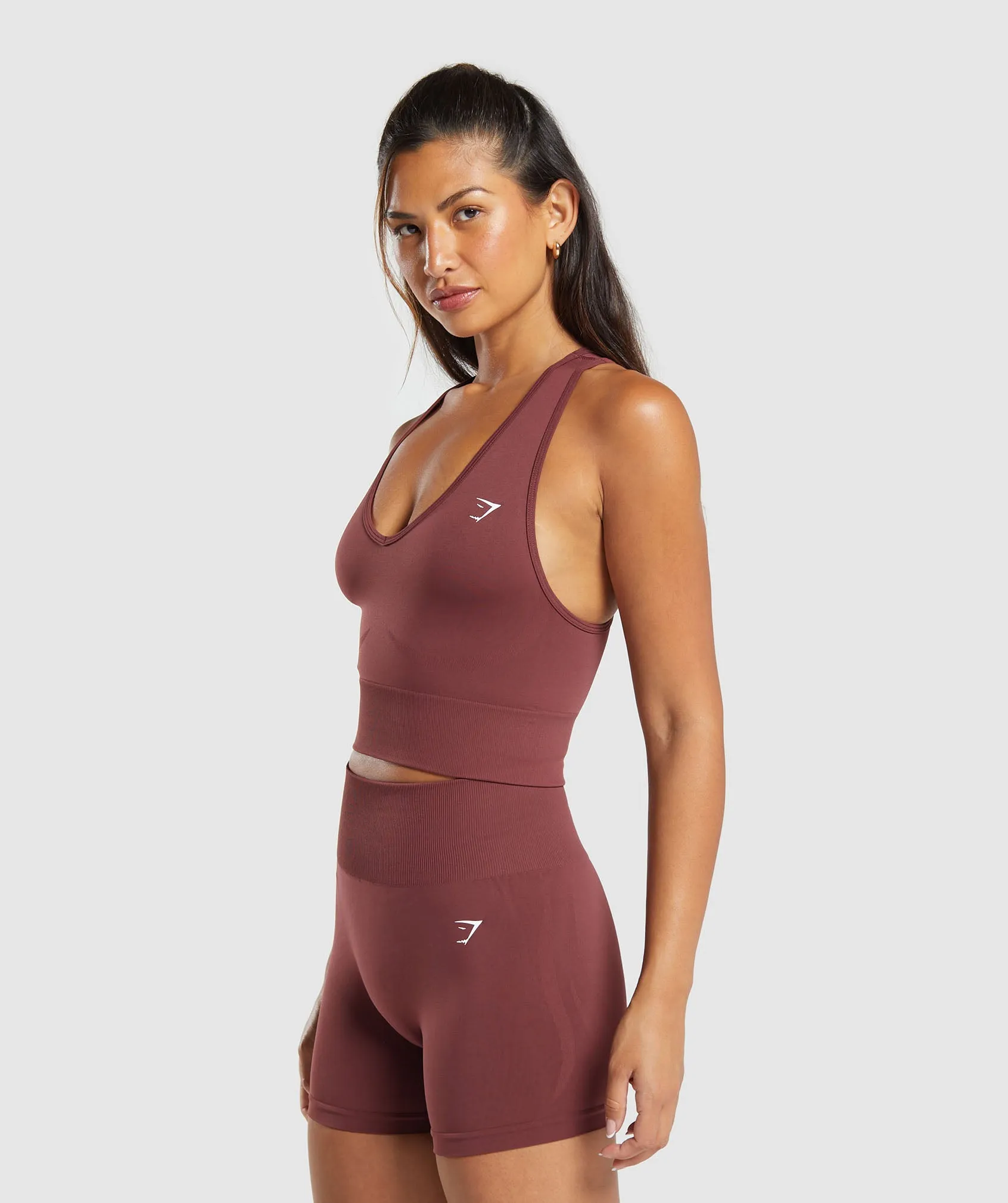 Gymshark Everyday Seamless Crop Tank - Burgundy Brown sold by Gymshark product image thumbnail 3